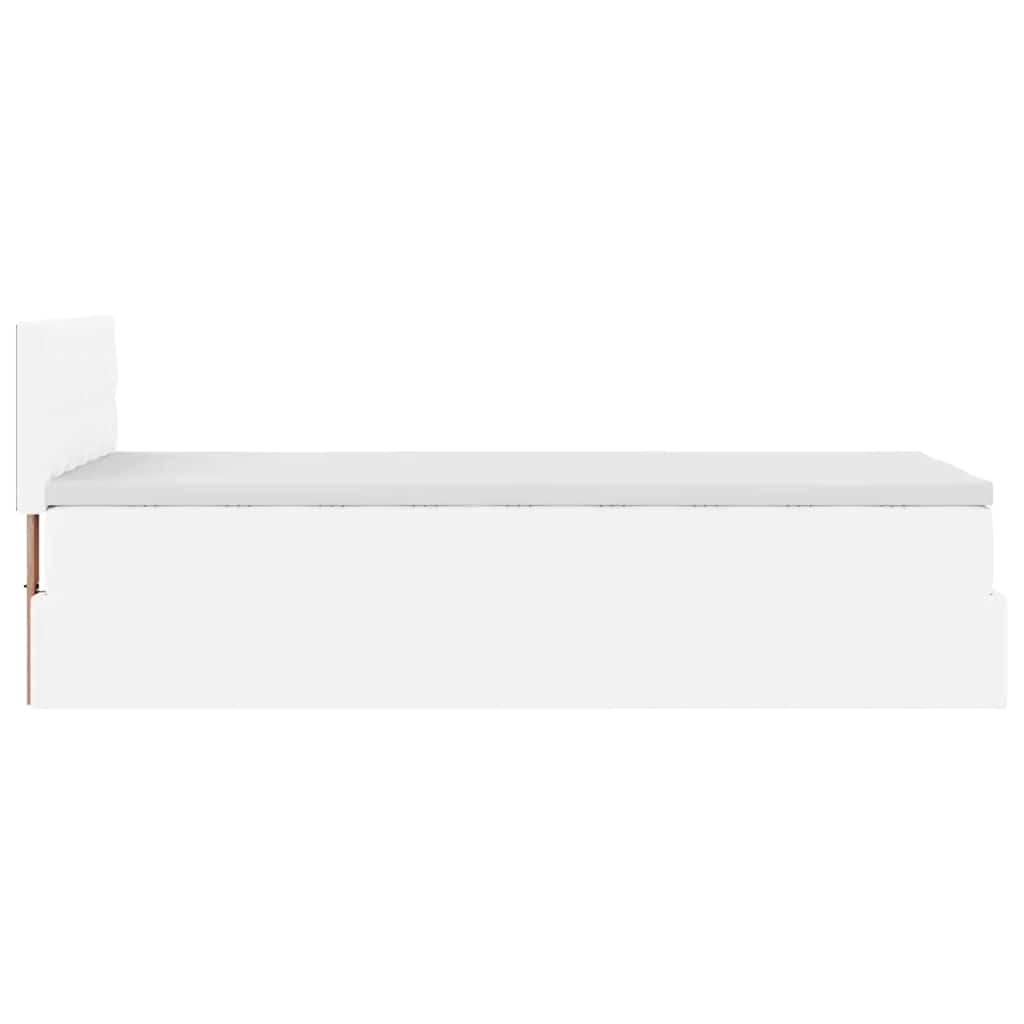 Ottomaanse bed met matras 90x200cm kunstleer wit is nu te koop bij PeponiXL, paradijselijk wonen!