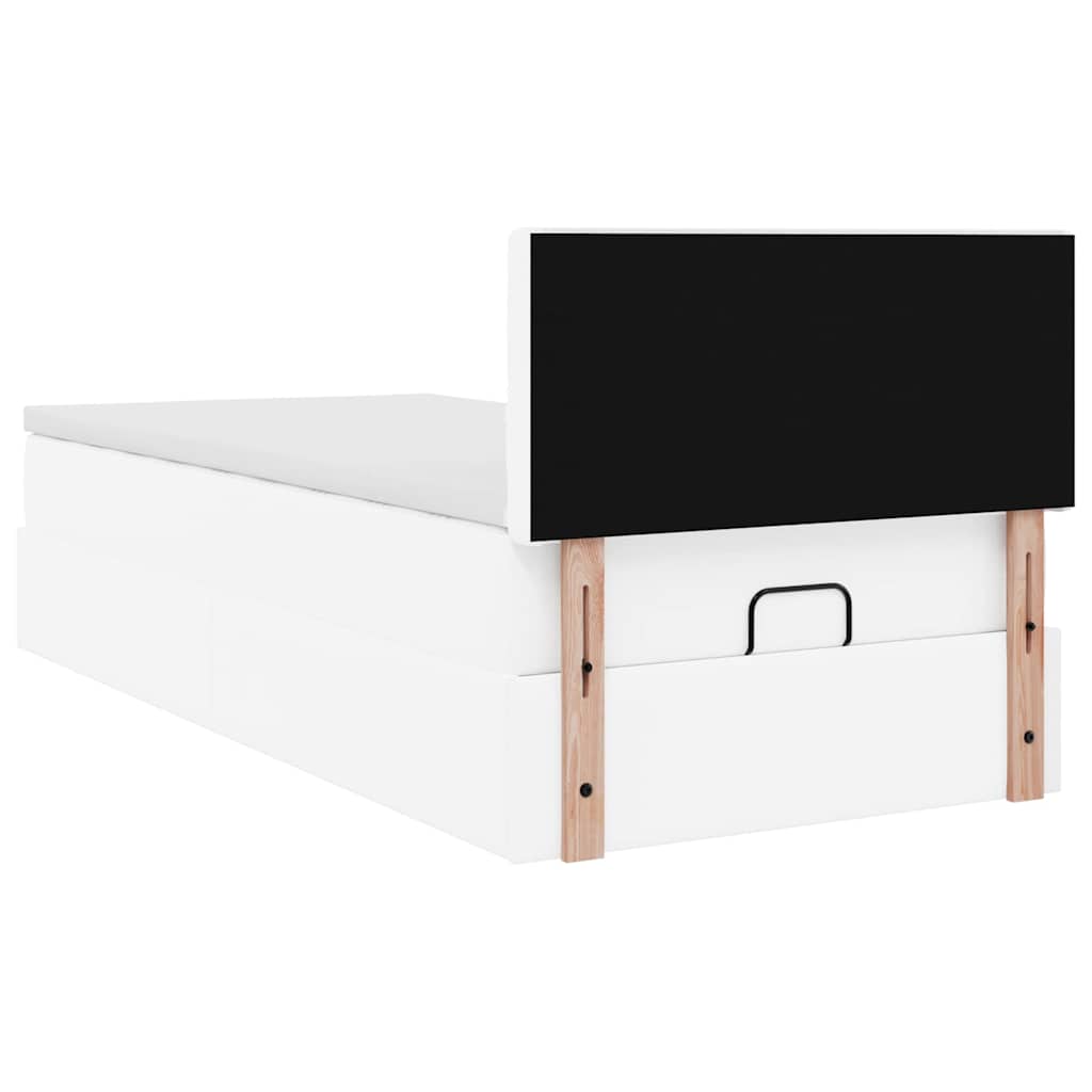 Ottomaanse bed met matras 90x200cm kunstleer wit is nu te koop bij PeponiXL, paradijselijk wonen!