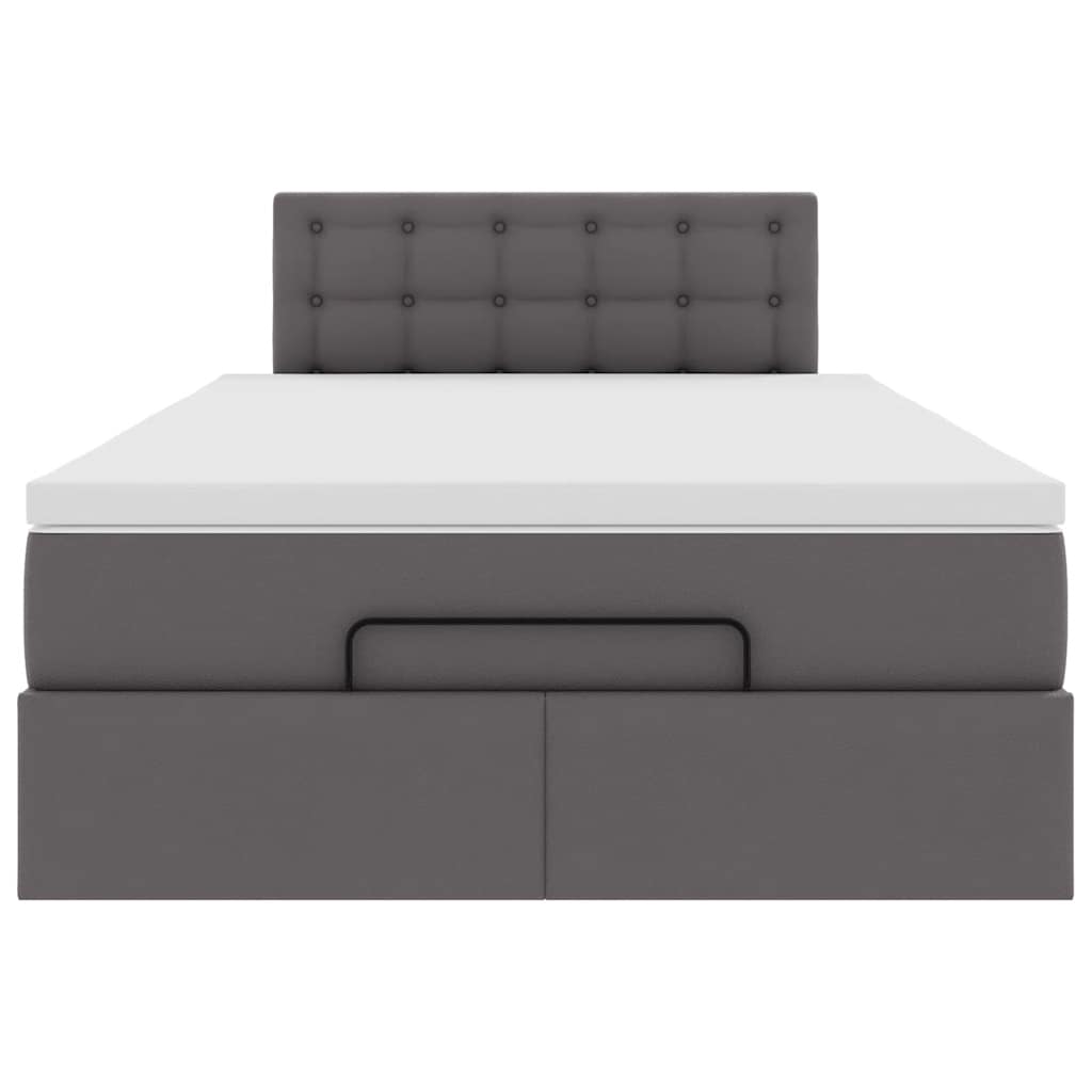 Ottoman bed met matras 120x190 cm kunstleer grijs is nu te koop bij PeponiXL, paradijselijk wonen!
