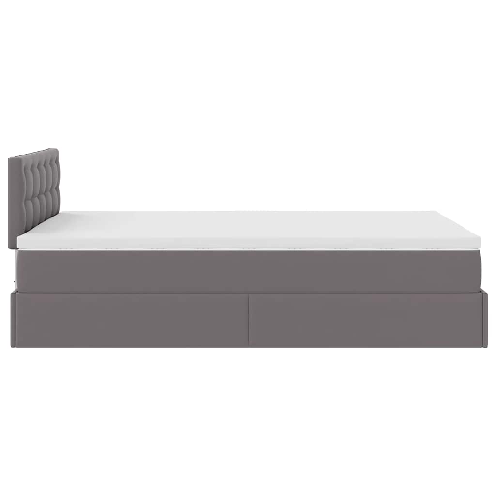 Ottoman bed met matras 120x190 cm kunstleer grijs is nu te koop bij PeponiXL, paradijselijk wonen!