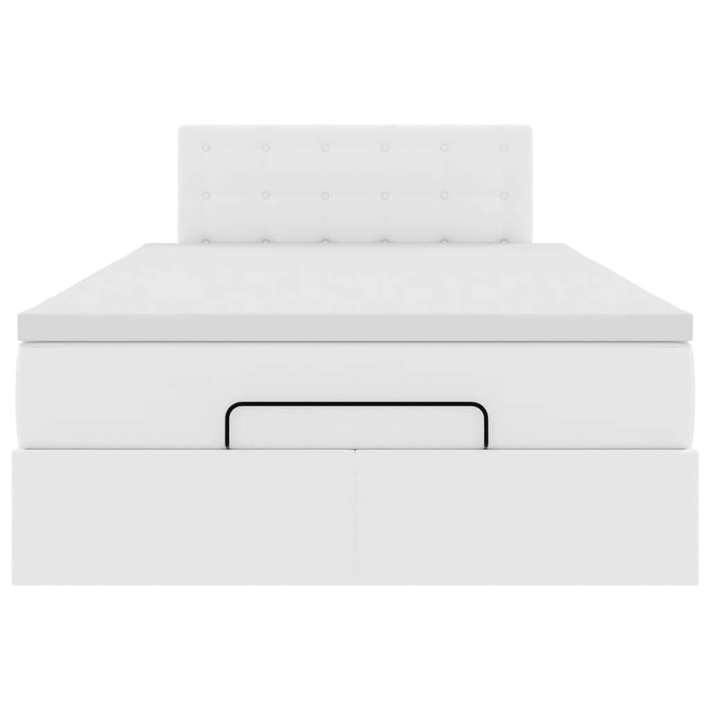 Ottoman bed met matras 120x200cm kunstleer wit is nu te koop bij PeponiXL, paradijselijk wonen!