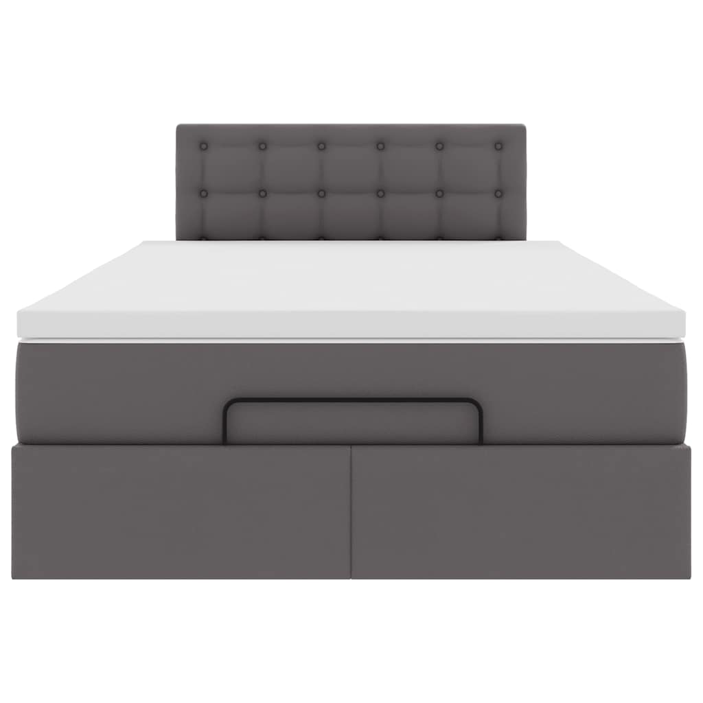 Ottoman bed met matras 120x200cm kunstleer grijs is nu te koop bij PeponiXL, paradijselijk wonen!