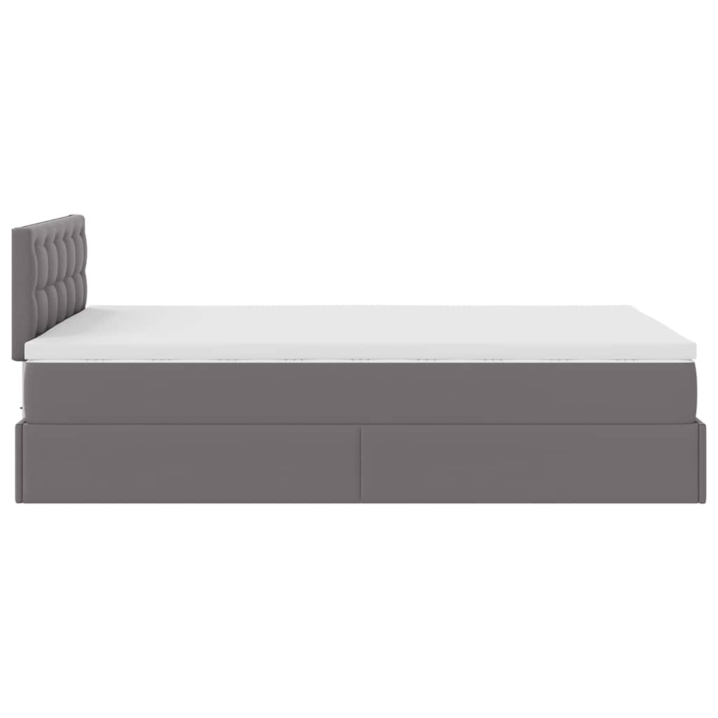 Ottoman bed met matras 120x200cm kunstleer grijs is nu te koop bij PeponiXL, paradijselijk wonen!