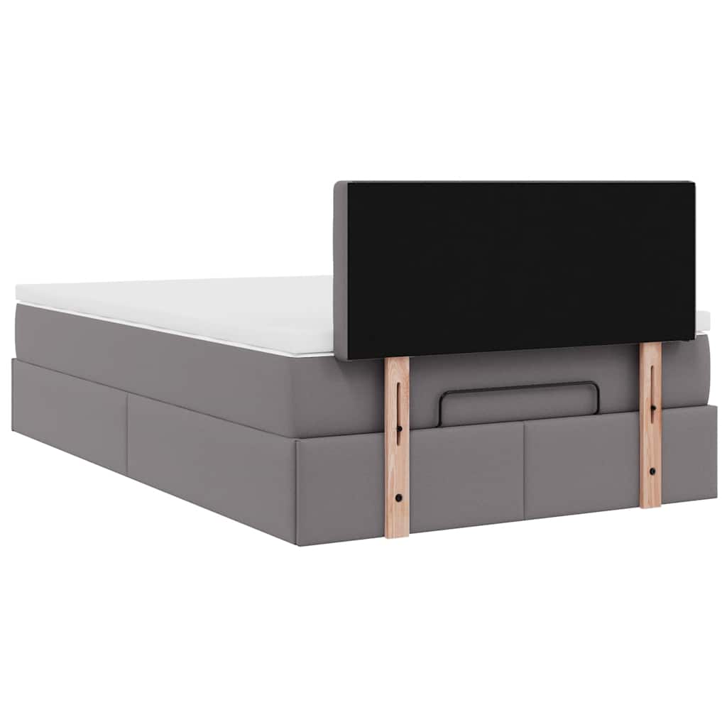 Ottoman bed met matras 120x200cm kunstleer grijs is nu te koop bij PeponiXL, paradijselijk wonen!