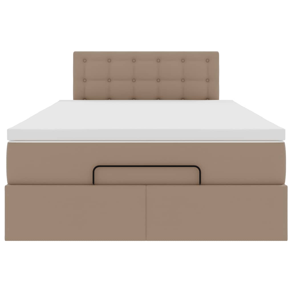 Ottoman bed met matras 120x200cm kunstleer cappuccinokleurig is nu te koop bij PeponiXL, paradijselijk wonen!