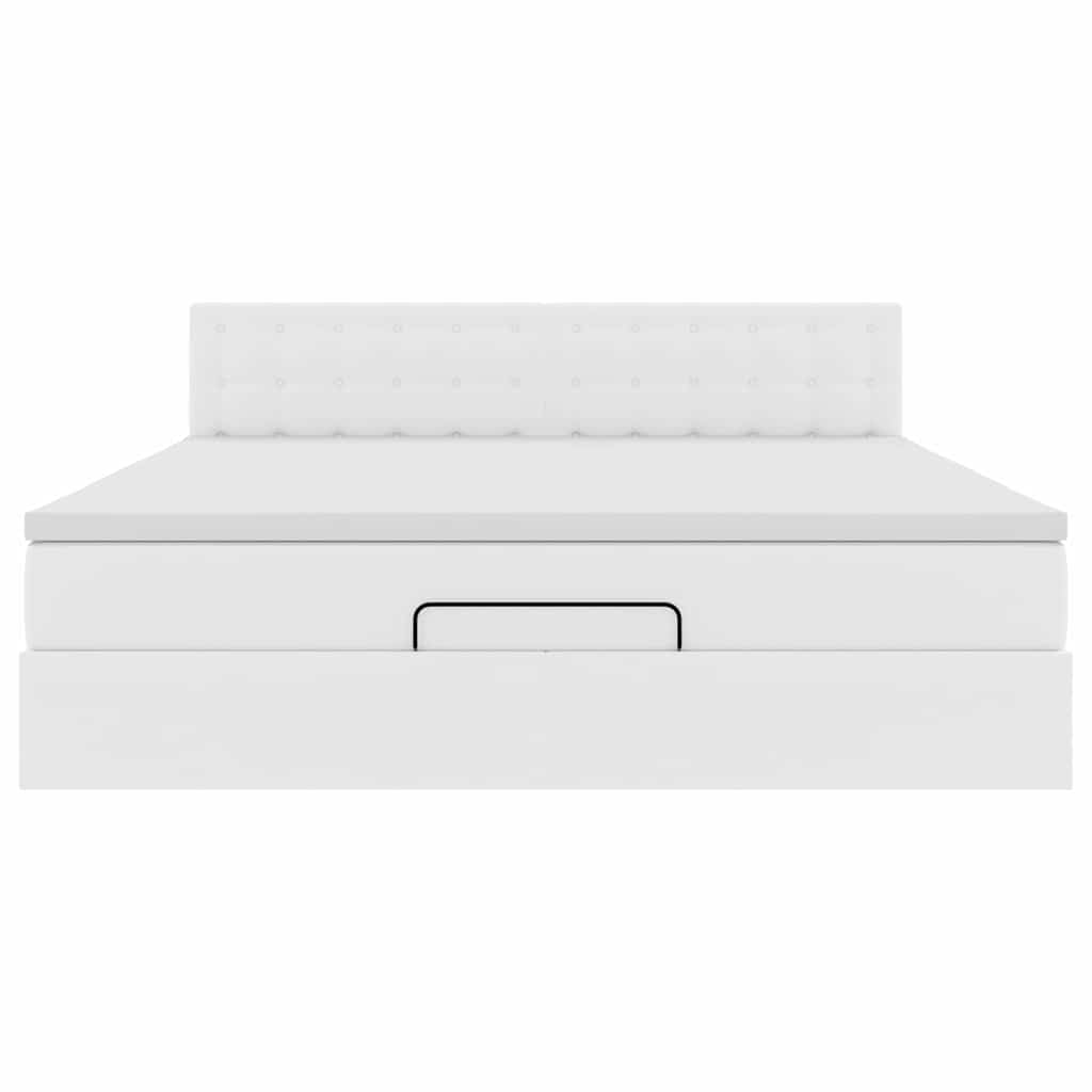 Ottoman bed met matras 160x200cm kunstleer wit is nu te koop bij PeponiXL, paradijselijk wonen!