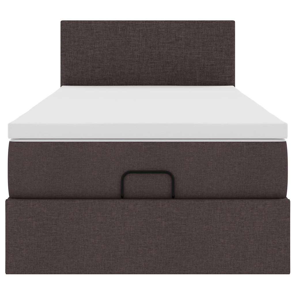 Ottoman bed met matras 80x200cm stof donkerbruin is nu te koop bij PeponiXL, paradijselijk wonen!