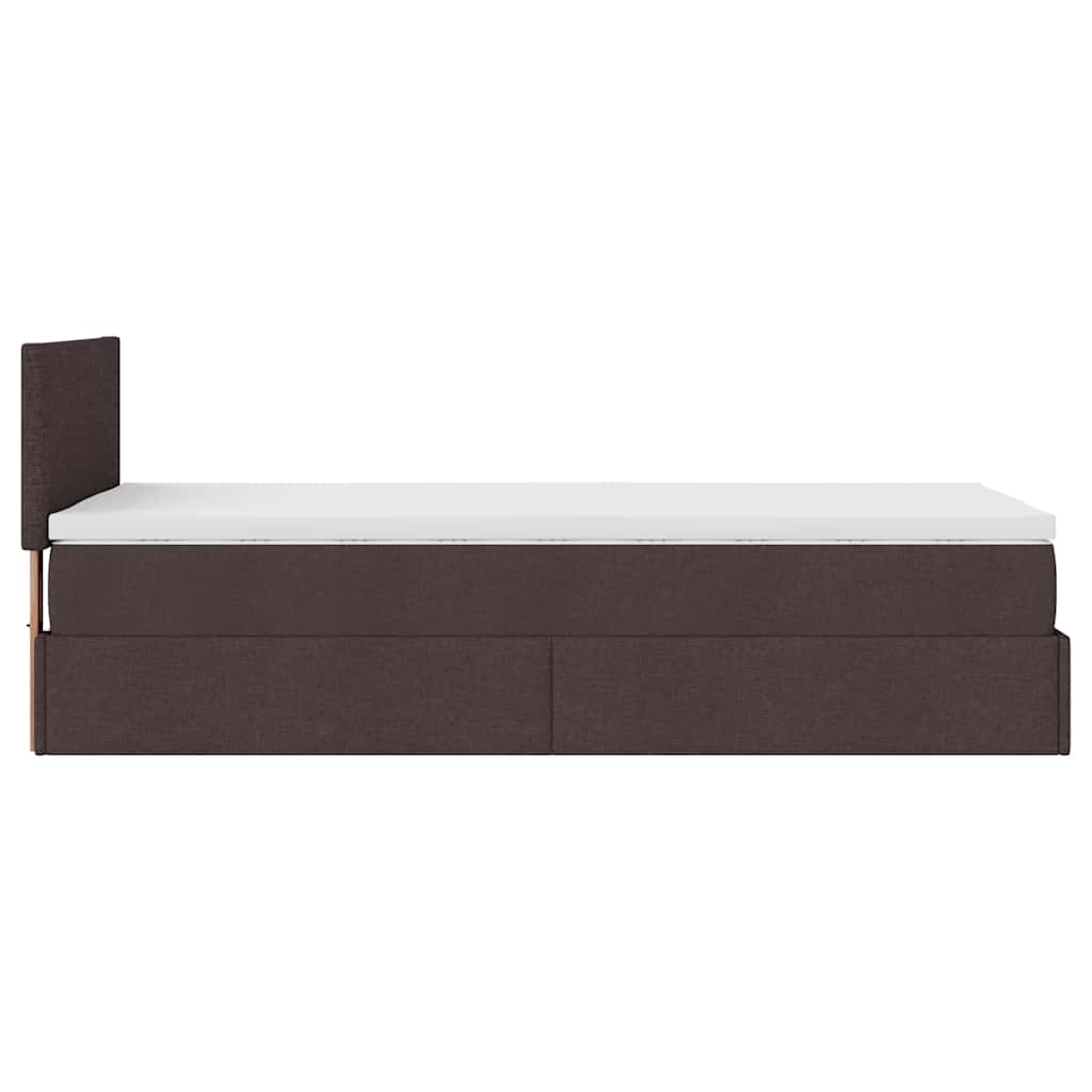 Ottoman bed met matras 80x200cm stof donkerbruin is nu te koop bij PeponiXL, paradijselijk wonen!