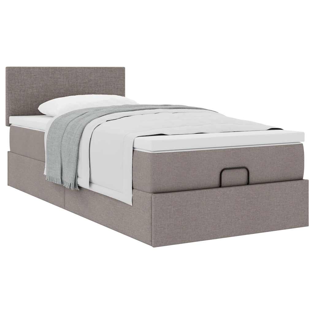 Ottoman bed met matras 80x200cm stof taupe is nu te koop bij PeponiXL, paradijselijk wonen!