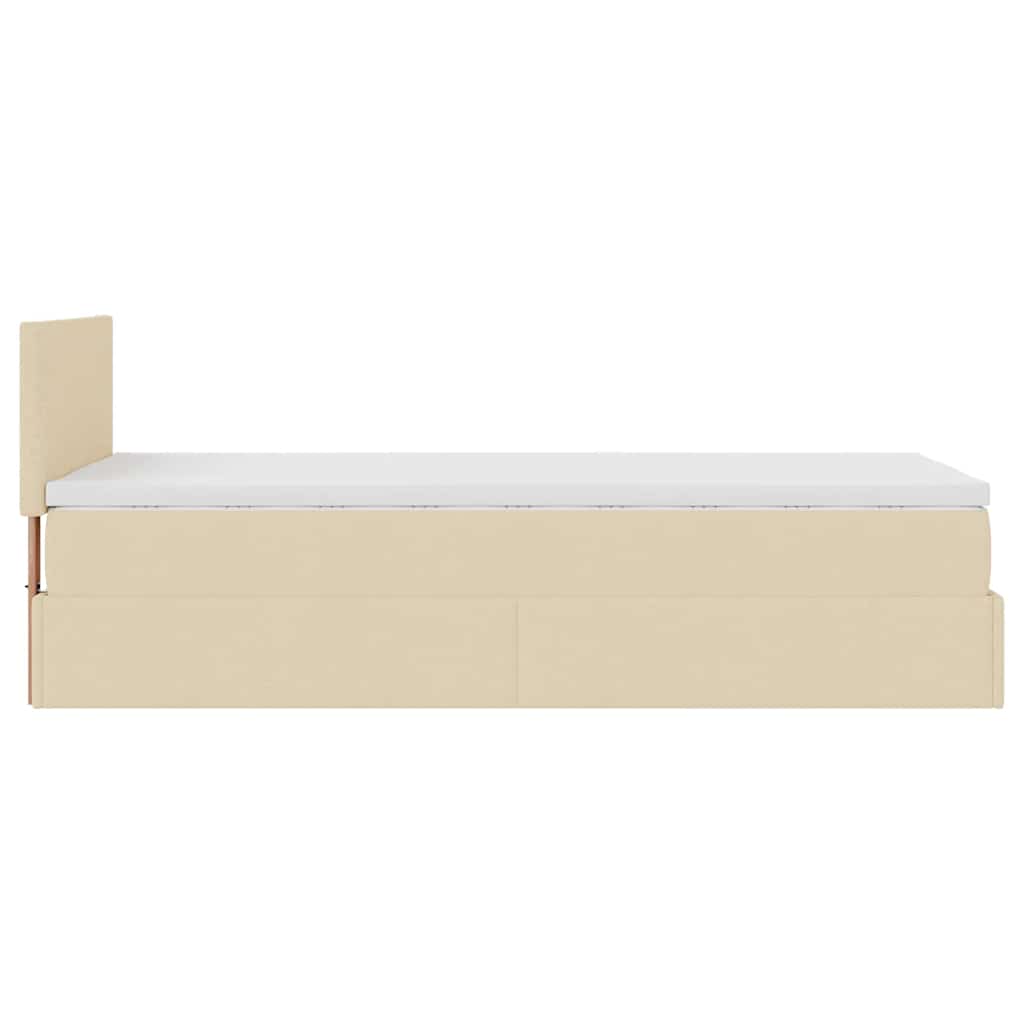 Ottoman bed met matras 80x200cm stof crèmekleurig is nu te koop bij PeponiXL, paradijselijk wonen!