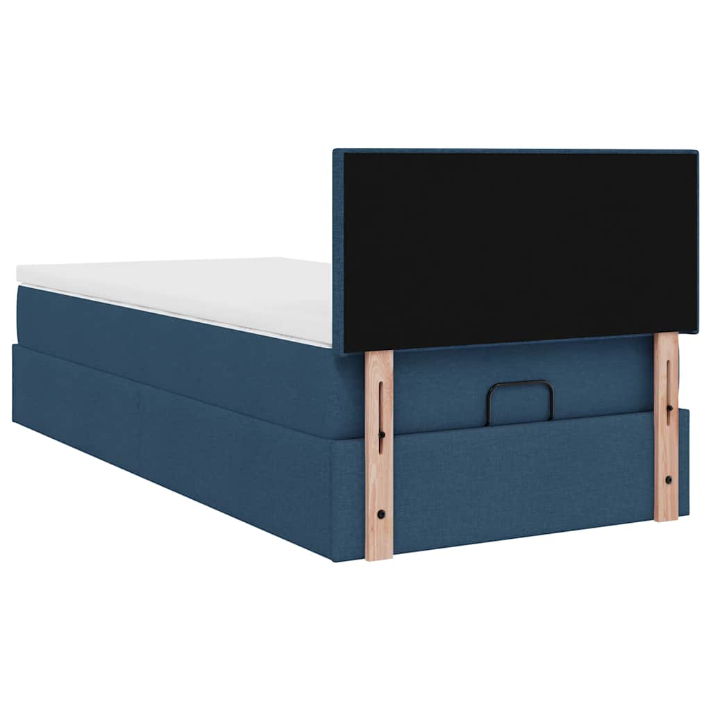 Ottoman bed met matras 80x200cm stof blauw is nu te koop bij PeponiXL, paradijselijk wonen!