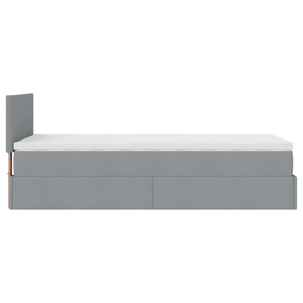 Ottoman bed met matras 90x190cm stof lichtgrijs is nu te koop bij PeponiXL, paradijselijk wonen!