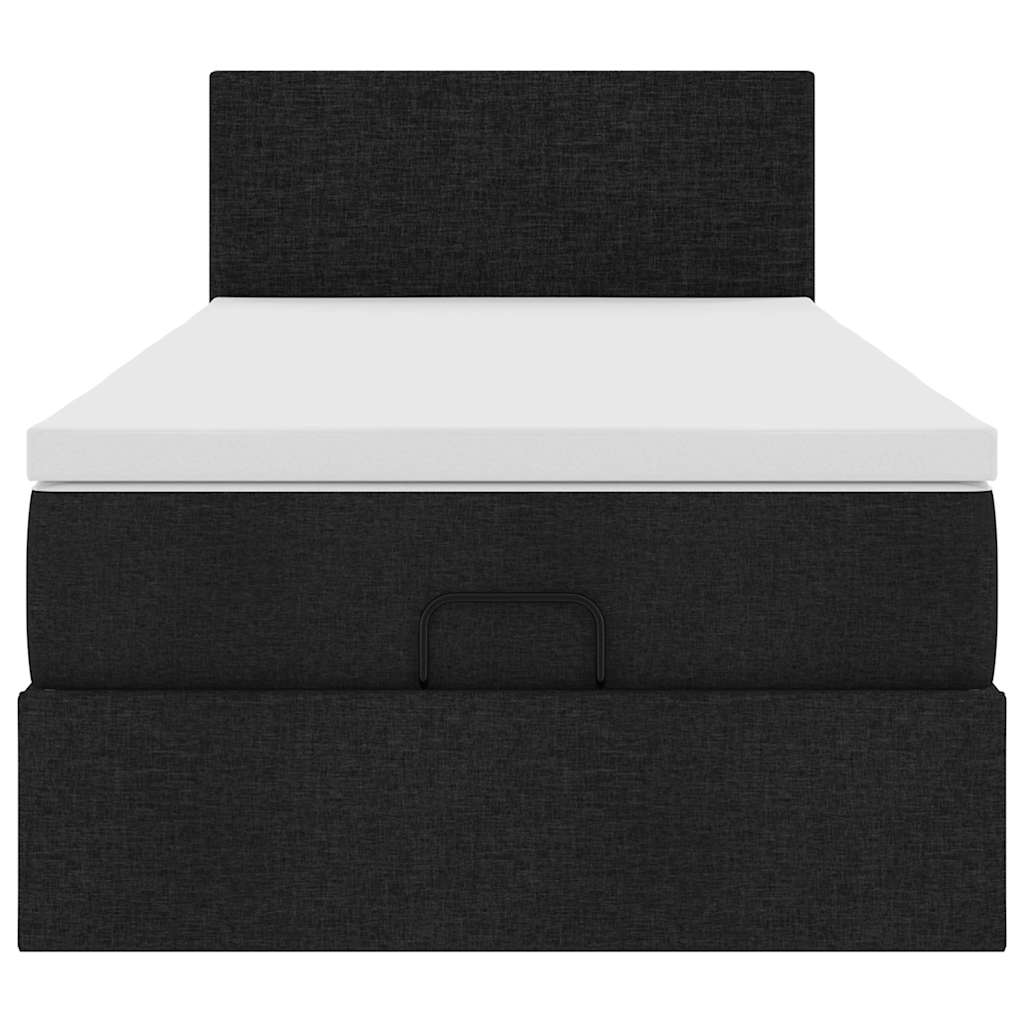 Ottoman bed met matras 90x190cm stof zwart is nu te koop bij PeponiXL, paradijselijk wonen!