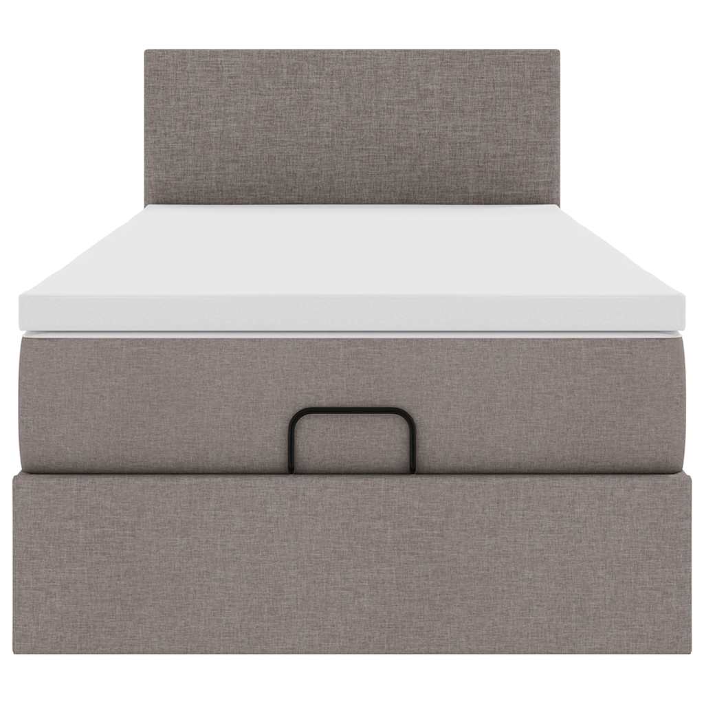 Bed met matras 90x200 cm stof taupe is nu te koop bij PeponiXL, paradijselijk wonen!