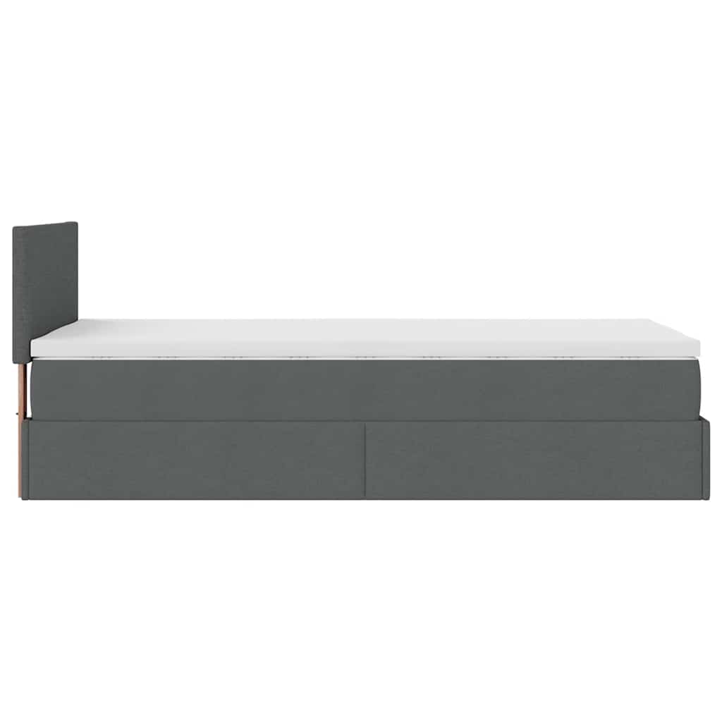Ottoman bed met matras 100x200cm stof donkergrijs is nu te koop bij PeponiXL, paradijselijk wonen!