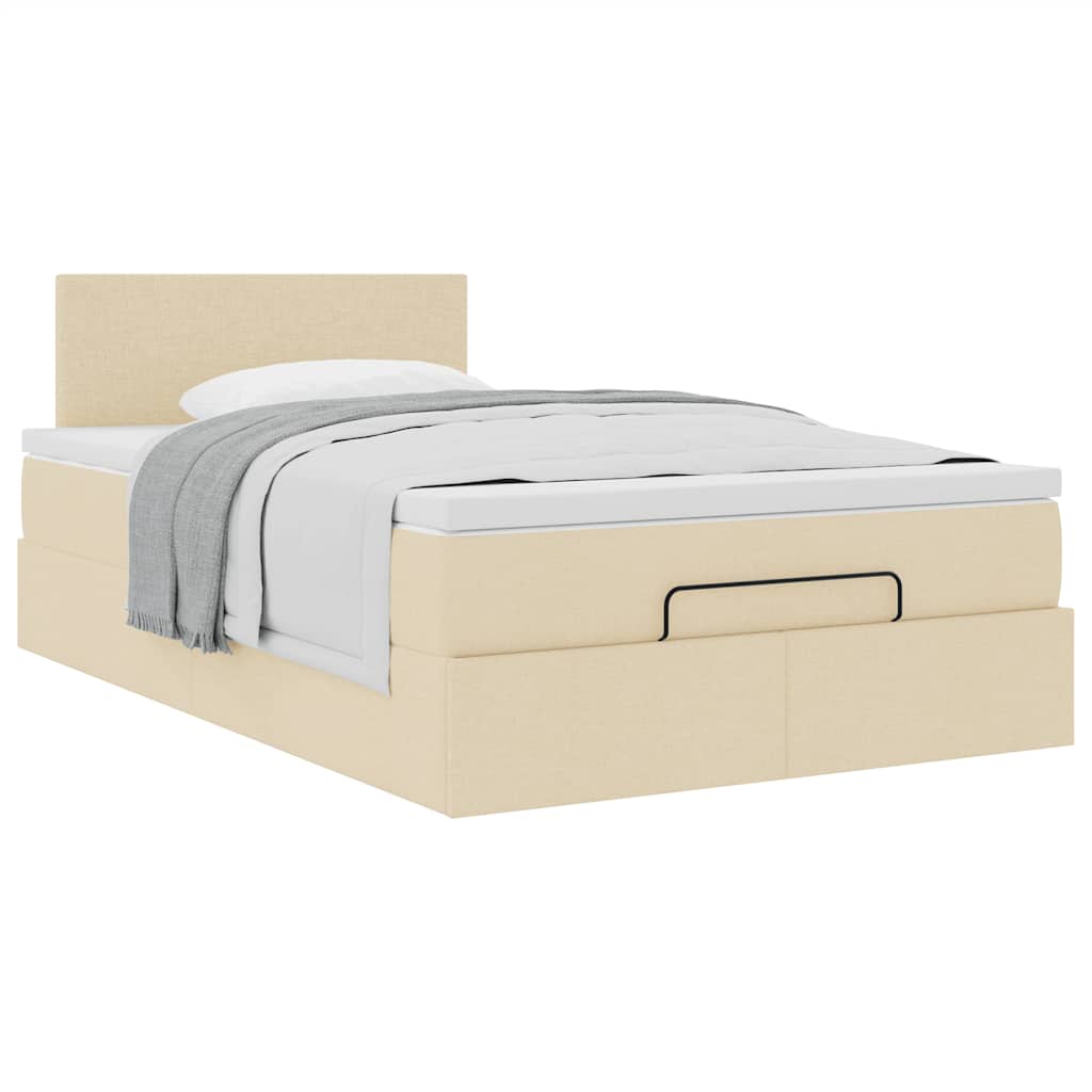 Ottoman bed met matras 120x190cm stof crèmekleurig is nu te koop bij PeponiXL, paradijselijk wonen!