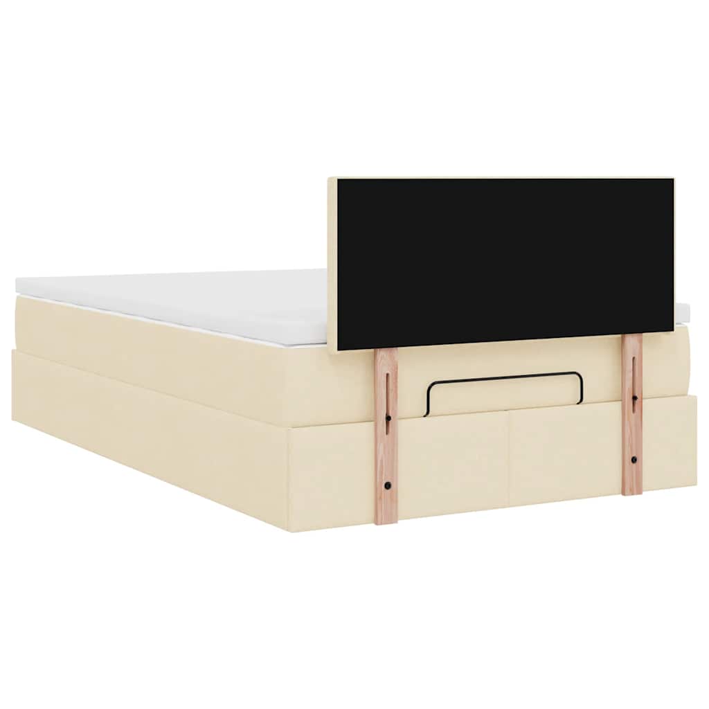Ottoman bed met matras 120x190cm stof crèmekleurig is nu te koop bij PeponiXL, paradijselijk wonen!