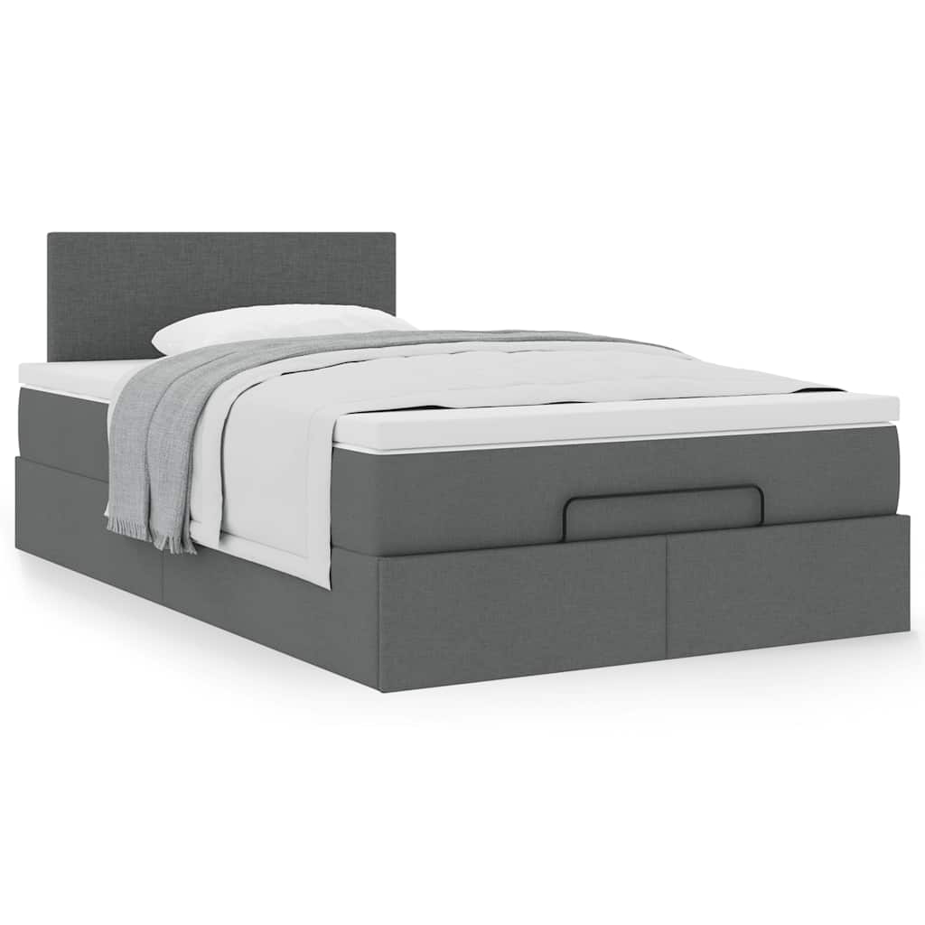 Bed met matras 120x200 cm stof donkergrijs is nu te koop bij PeponiXL, paradijselijk wonen!