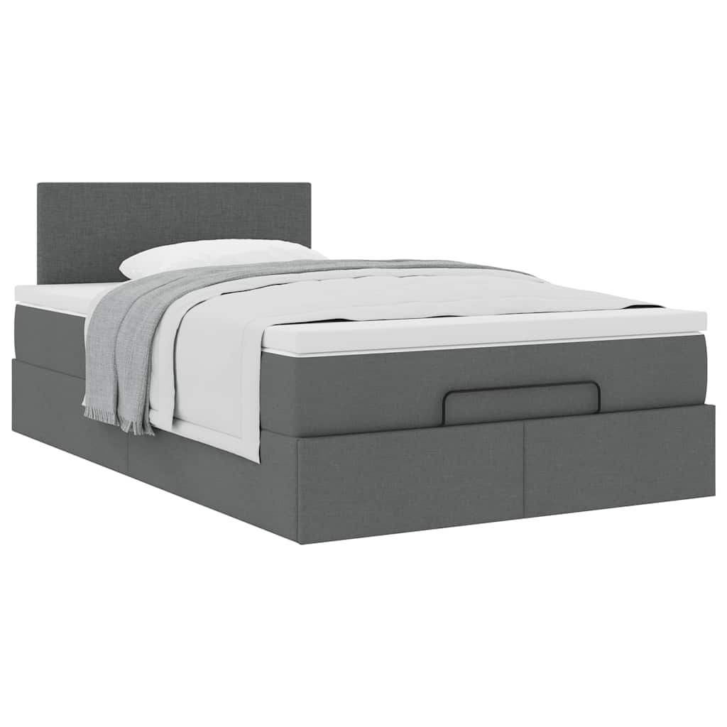 Bed met matras 120x200 cm stof donkergrijs is nu te koop bij PeponiXL, paradijselijk wonen!