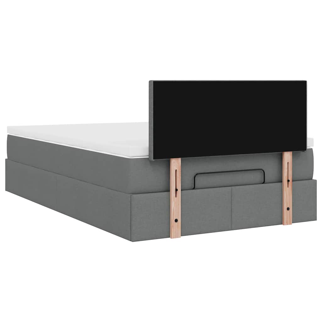 Bed met matras 120x200 cm stof donkergrijs is nu te koop bij PeponiXL, paradijselijk wonen!