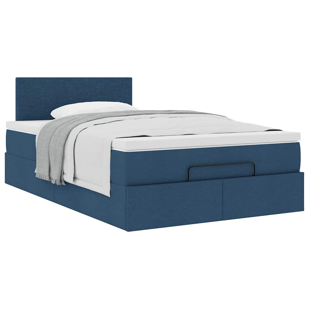 Bed met matras 120x200 cm stof blauw is nu te koop bij PeponiXL, paradijselijk wonen!