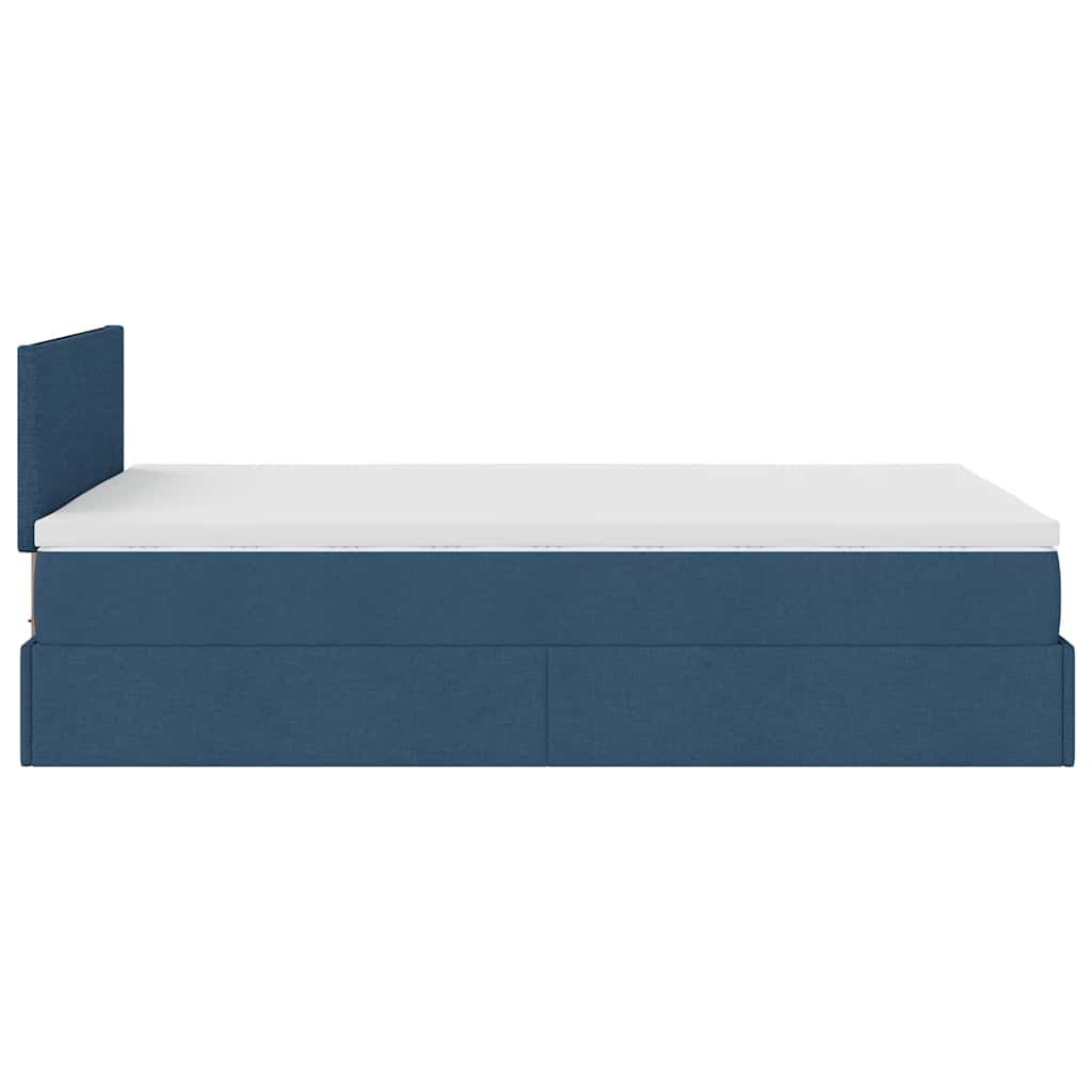 Bed met matras 120x200 cm stof blauw is nu te koop bij PeponiXL, paradijselijk wonen!