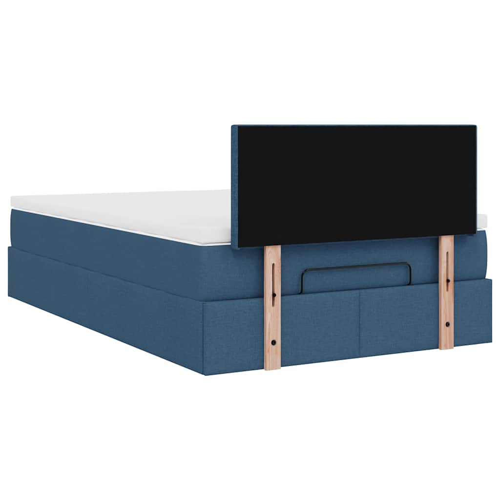 Bed met matras 120x200 cm stof blauw is nu te koop bij PeponiXL, paradijselijk wonen!