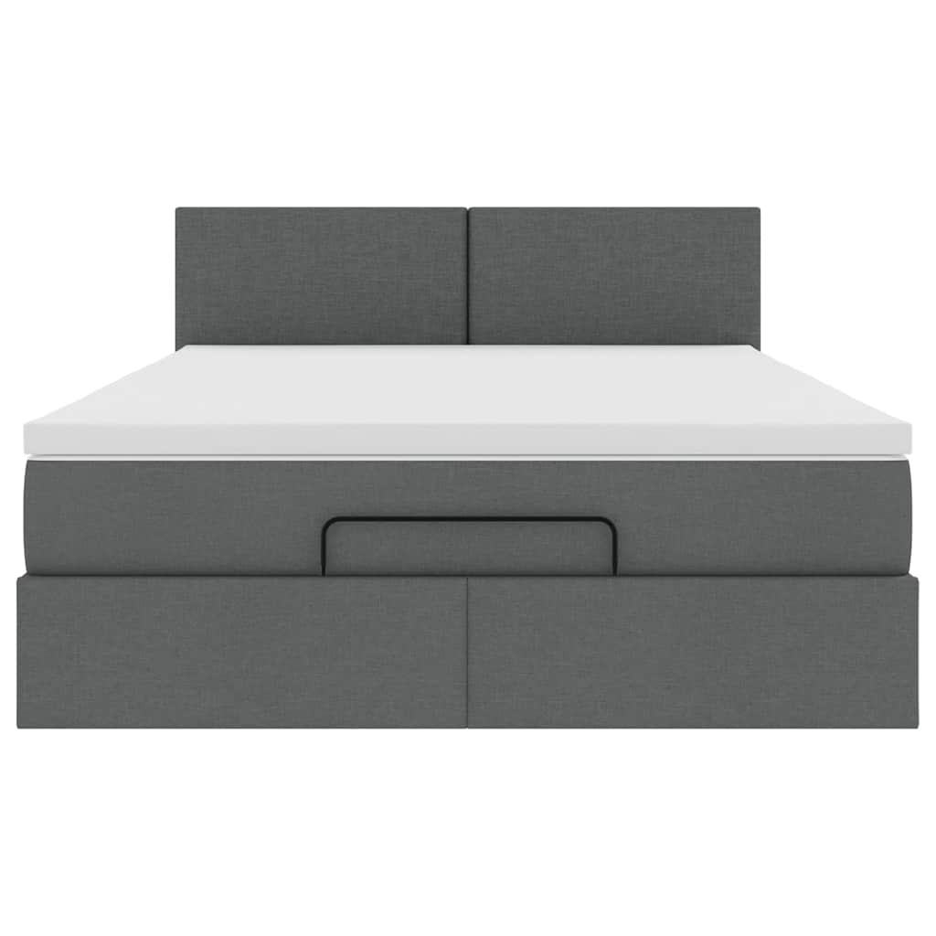 Bed met matras 140x190 cm stof donkergrijs is nu te koop bij PeponiXL, paradijselijk wonen!