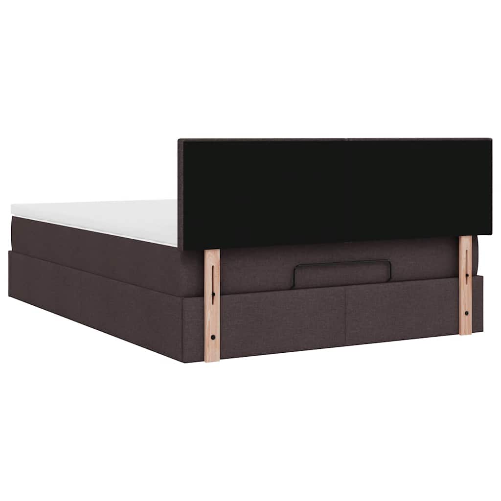 Bed met matras 140x190 cm stof donkerbruin is nu te koop bij PeponiXL, paradijselijk wonen!