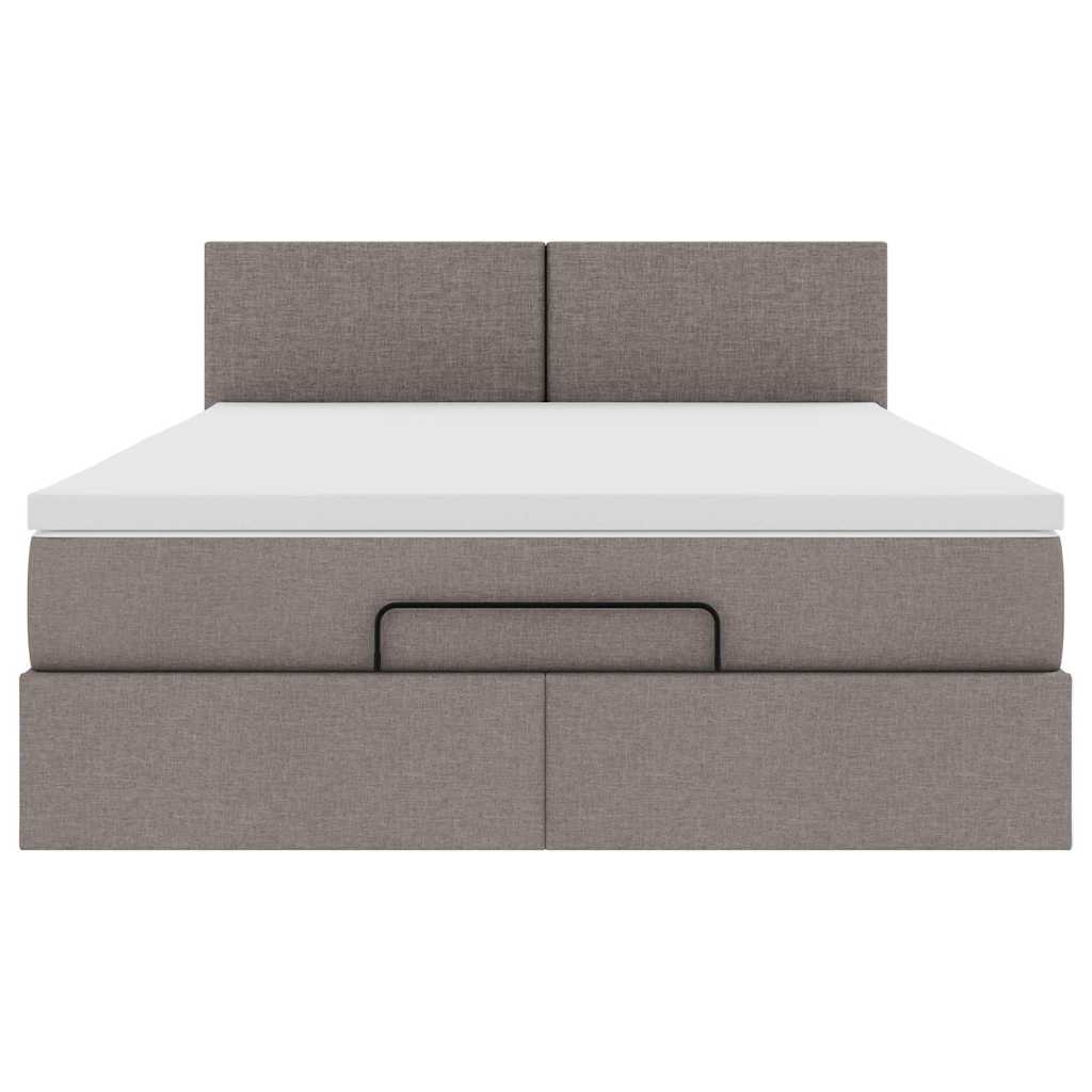 Bed met matras 140x190 cm stof taupe is nu te koop bij PeponiXL, paradijselijk wonen!