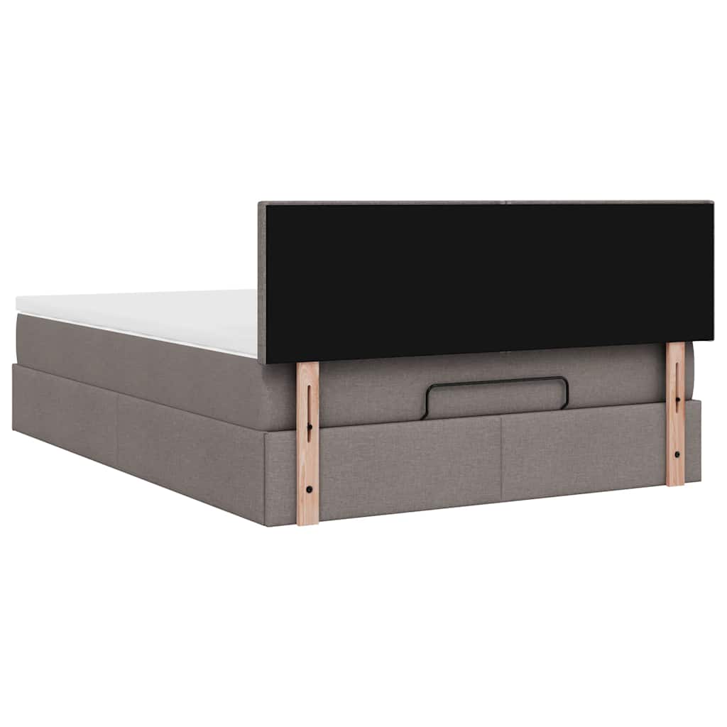 Bed met matras 140x190 cm stof taupe is nu te koop bij PeponiXL, paradijselijk wonen!