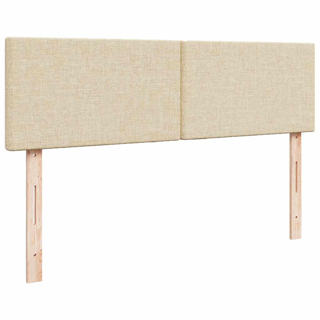 Bed met matras 140x190 cm stof crèmekleurig is nu te koop bij PeponiXL, paradijselijk wonen!