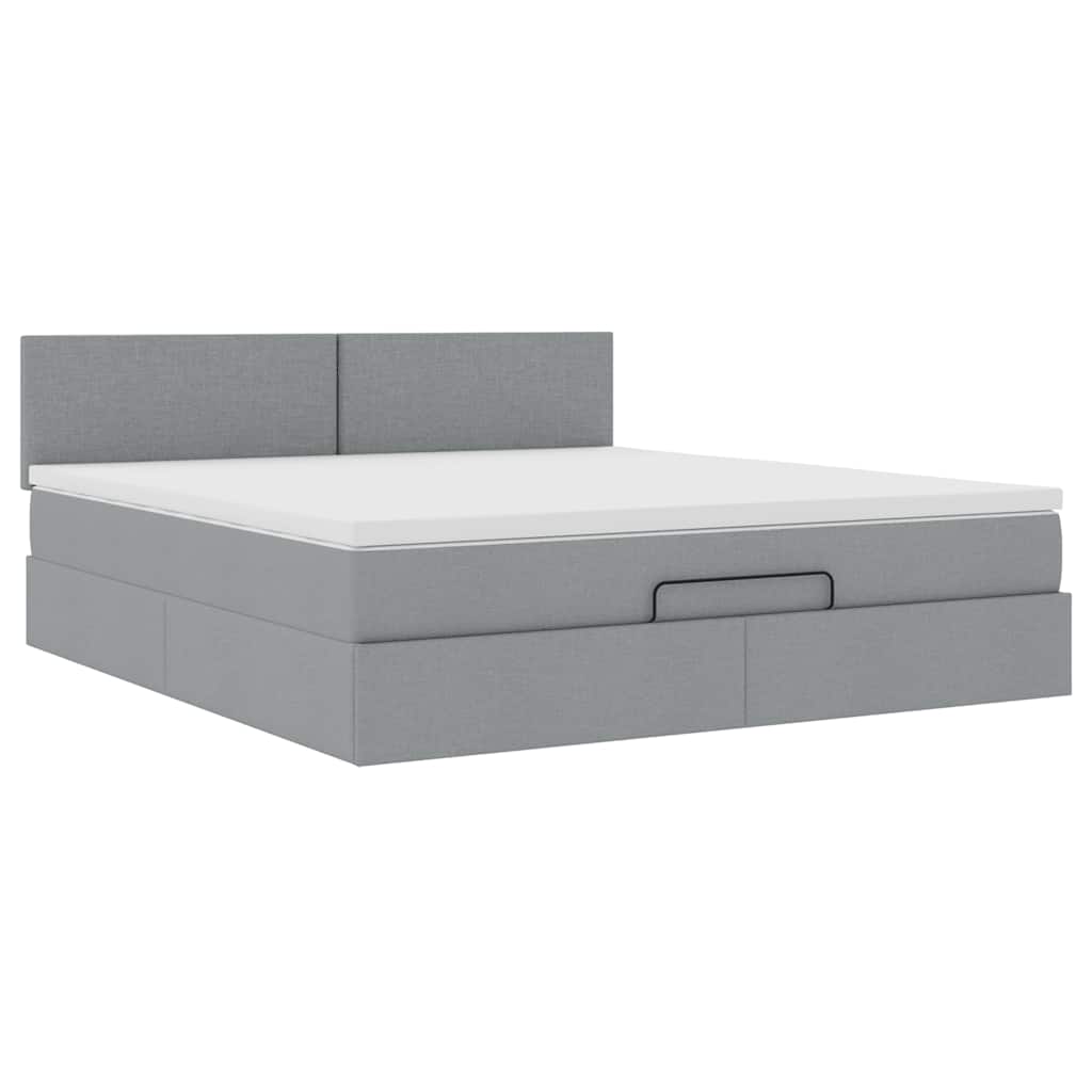 Bed met matras 160x200 cm stof lichtgrijs is nu te koop bij PeponiXL, paradijselijk wonen!