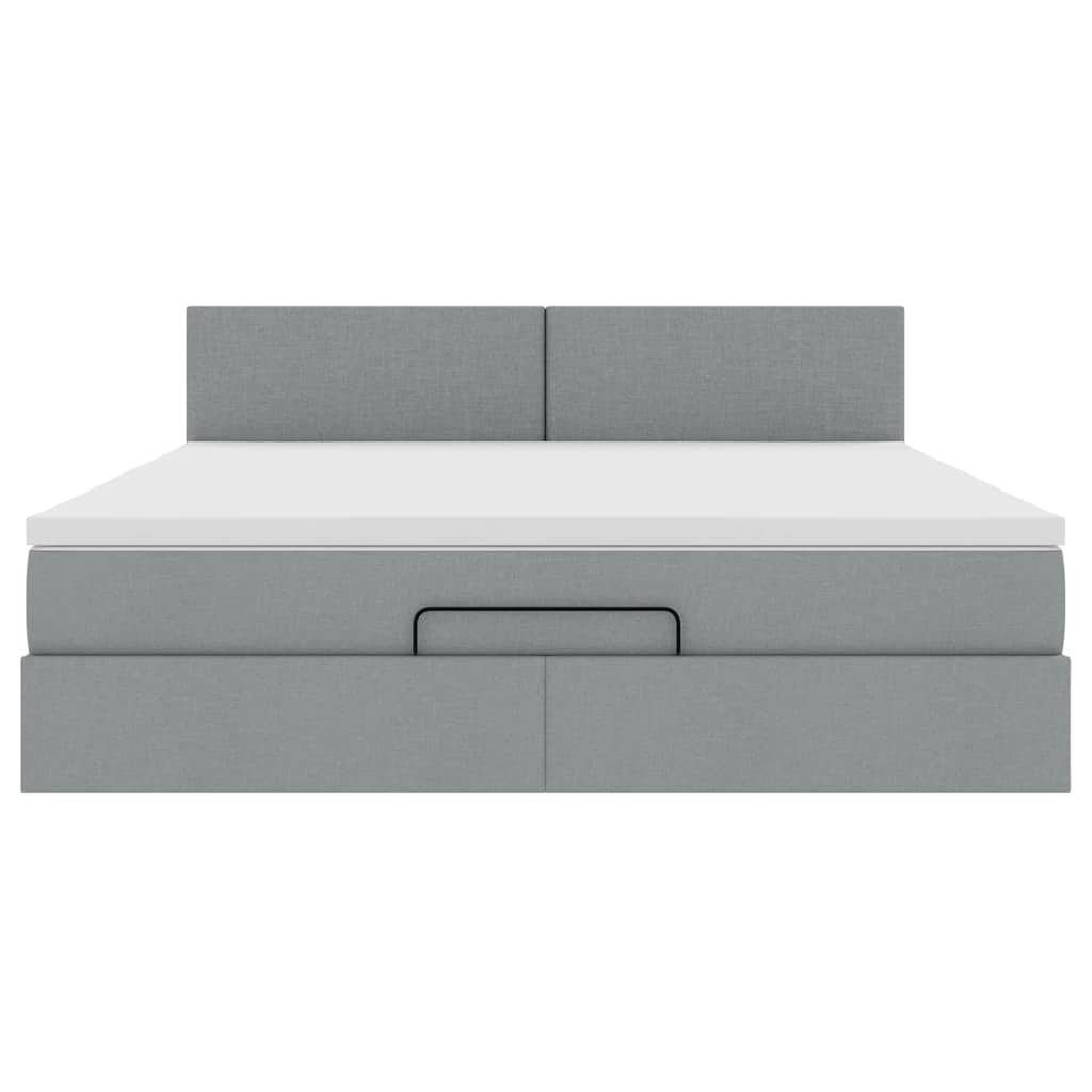 Bed met matras 160x200 cm stof lichtgrijs is nu te koop bij PeponiXL, paradijselijk wonen!