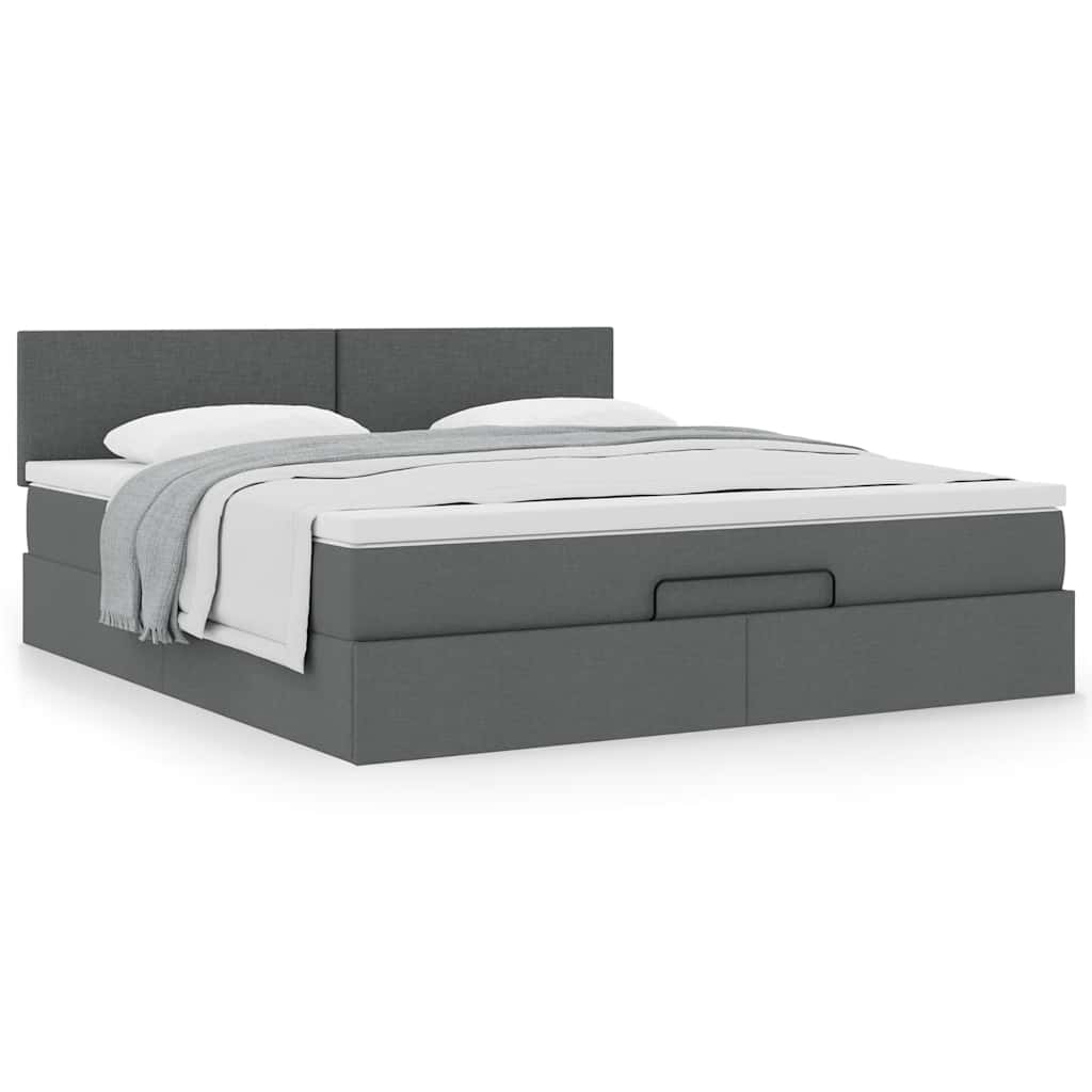 Ottoman bed met matras 160x200cm stof donkergrijs is nu te koop bij PeponiXL, paradijselijk wonen!