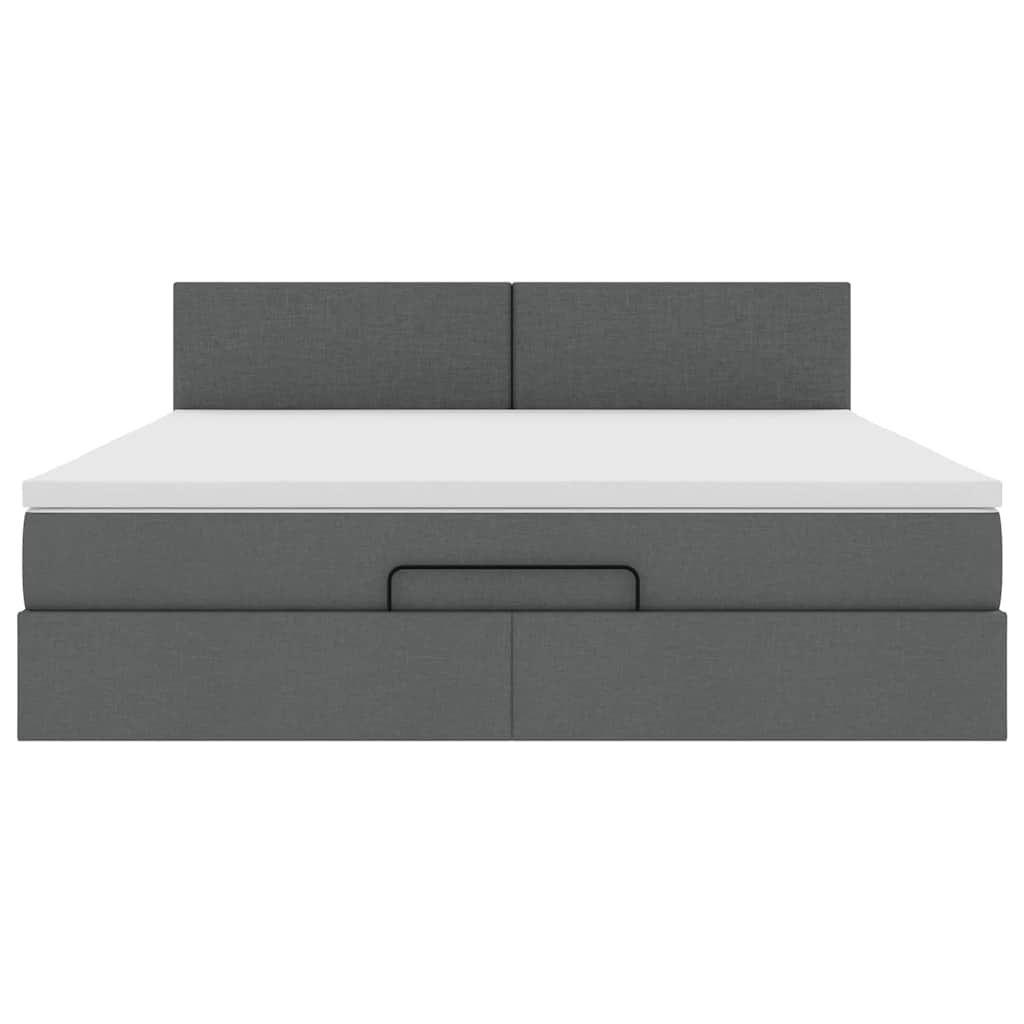 Ottoman bed met matras 160x200cm stof donkergrijs is nu te koop bij PeponiXL, paradijselijk wonen!