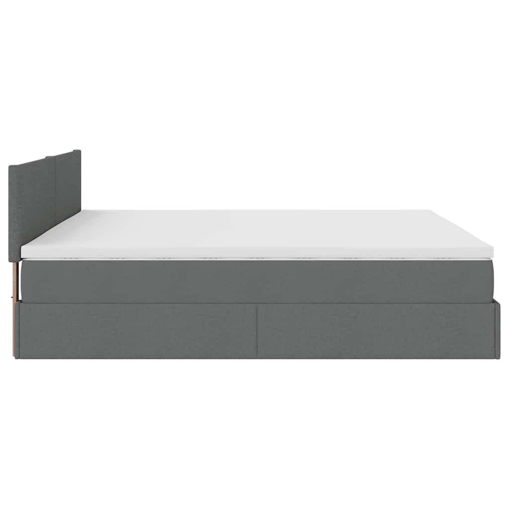Ottoman bed met matras 160x200cm stof donkergrijs is nu te koop bij PeponiXL, paradijselijk wonen!