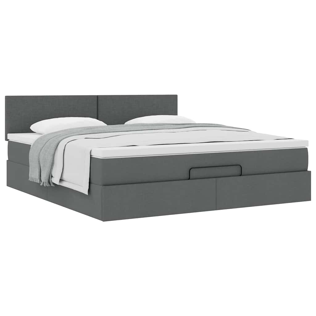 Ottoman bed met matras 180x200cm stof donkergrijs is nu te koop bij PeponiXL, paradijselijk wonen!