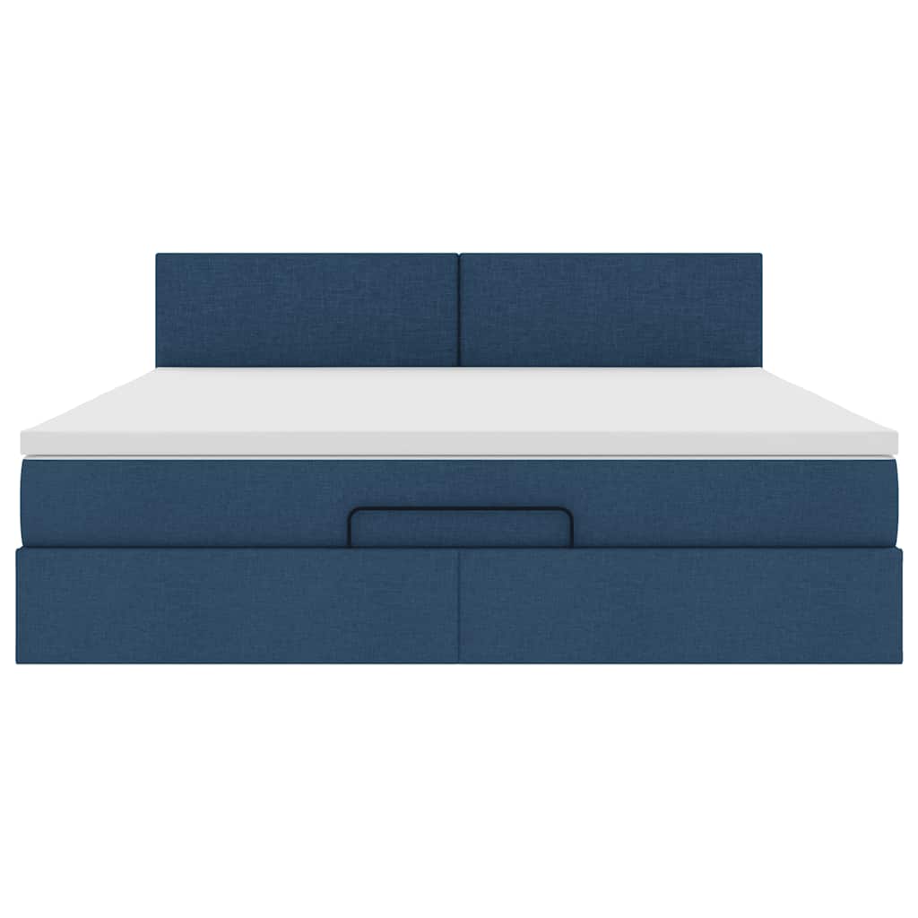 Ottoman bed met matras 180x200cm stof blauw is nu te koop bij PeponiXL, paradijselijk wonen!