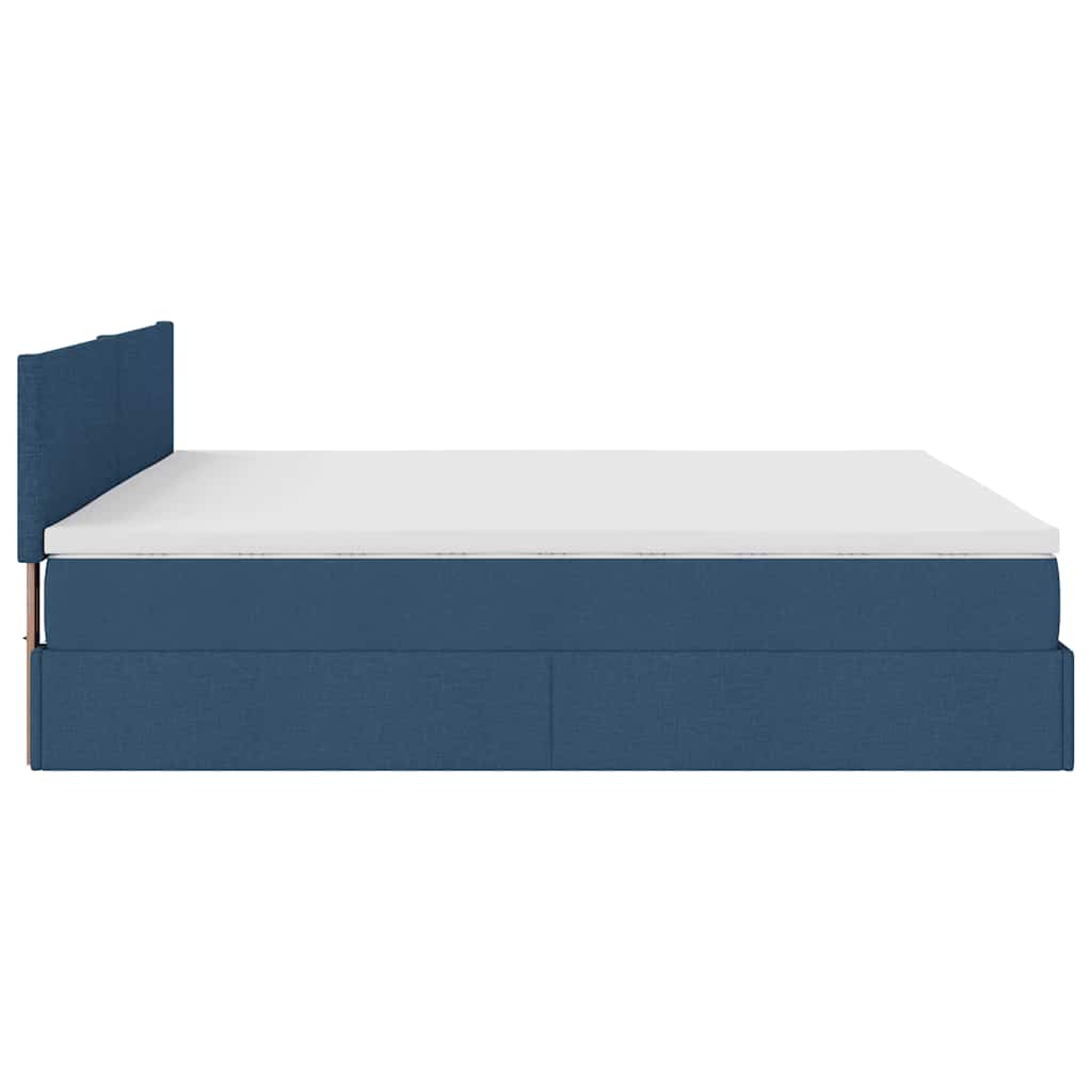 Ottoman bed met matras 180x200cm stof blauw is nu te koop bij PeponiXL, paradijselijk wonen!