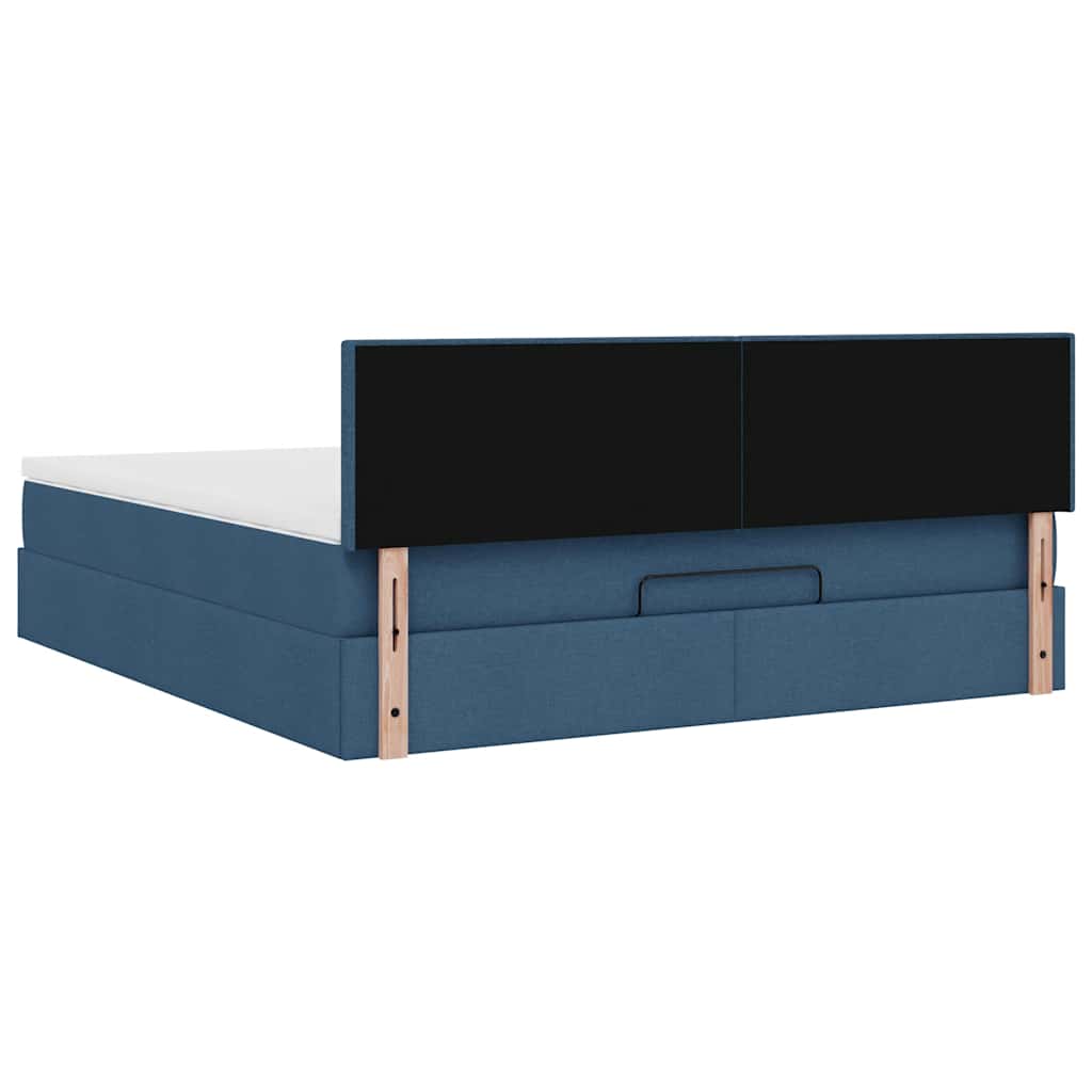 Ottoman bed met matras 180x200cm stof blauw is nu te koop bij PeponiXL, paradijselijk wonen!