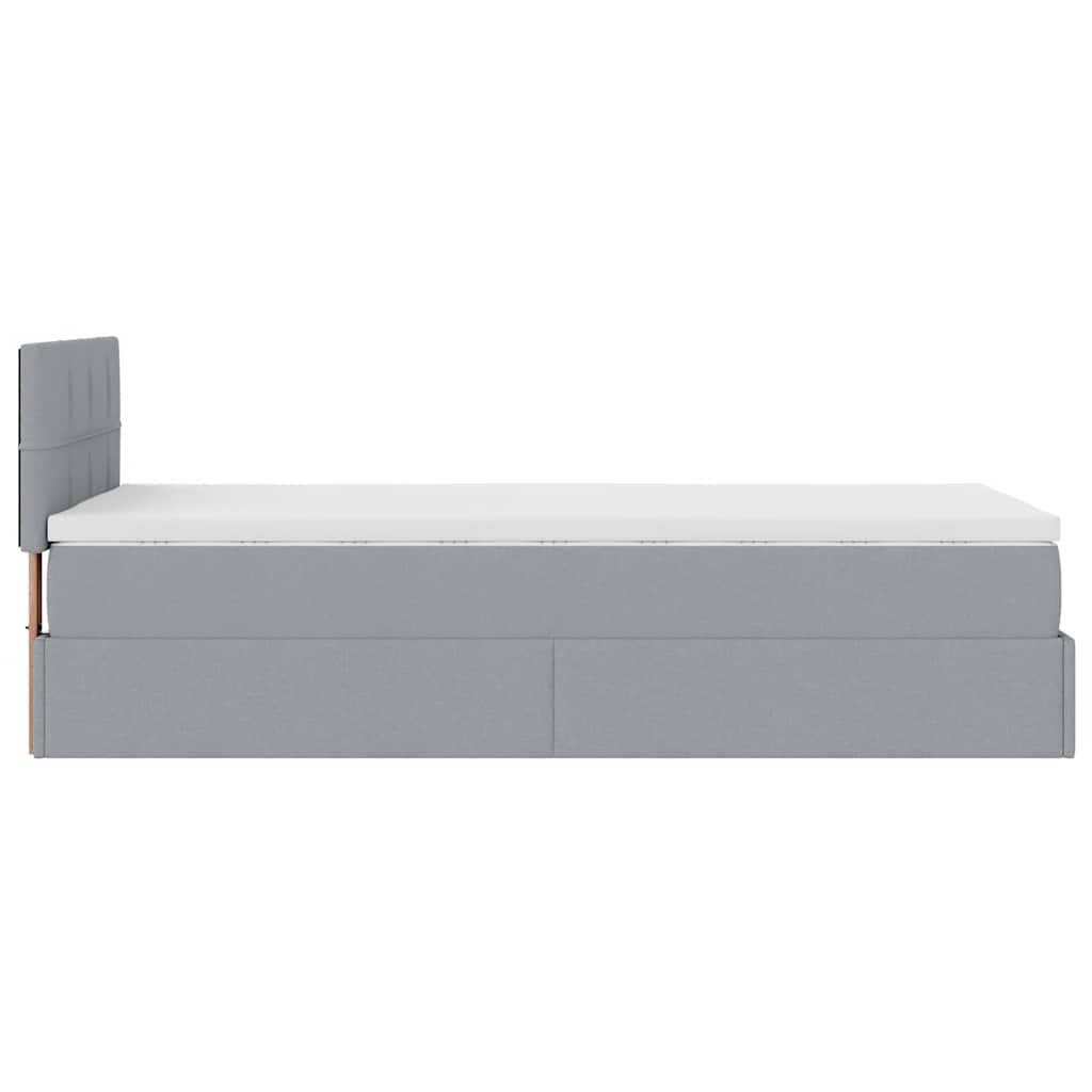 Ottoman bed met matras 80x200cm stof lichtgrijs is nu te koop bij PeponiXL, paradijselijk wonen!