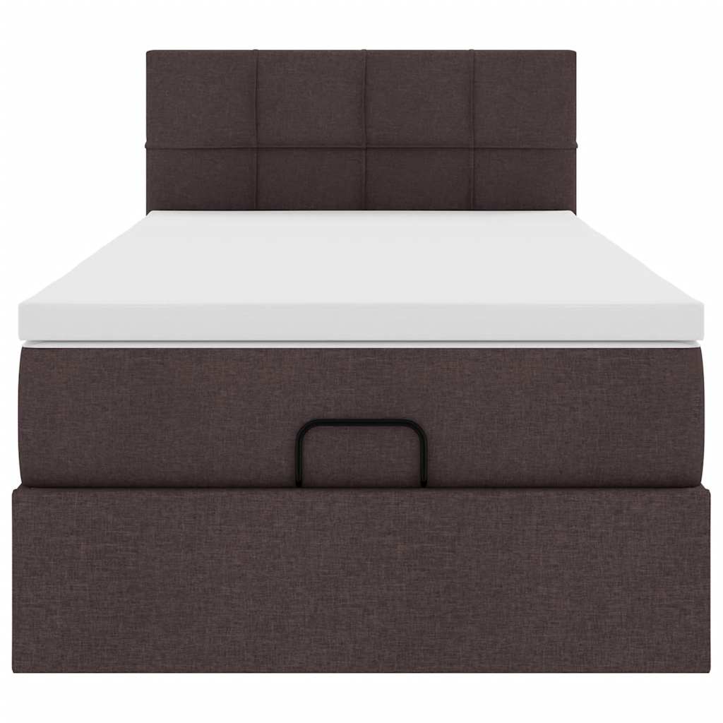 Ottoman bed met matras 80x200cm stof donkerbruin is nu te koop bij PeponiXL, paradijselijk wonen!