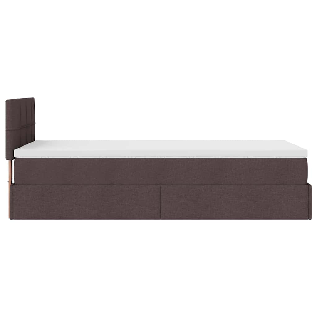 Ottoman bed met matras 80x200cm stof donkerbruin is nu te koop bij PeponiXL, paradijselijk wonen!