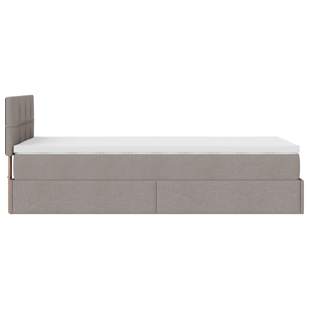 Ottoman bed met matras 80x200cm stof taupe is nu te koop bij PeponiXL, paradijselijk wonen!