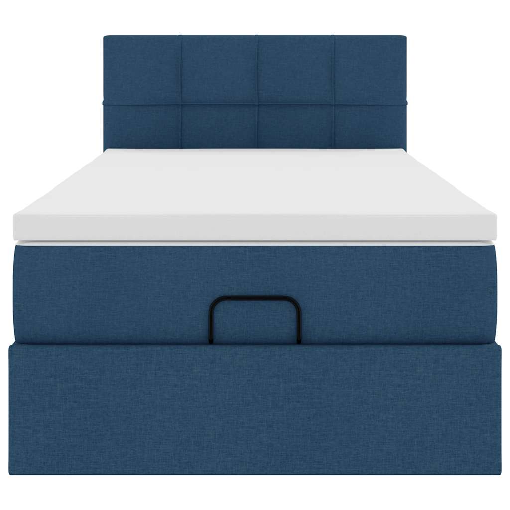 Ottoman bed met matras 80x200cm stof blauw is nu te koop bij PeponiXL, paradijselijk wonen!