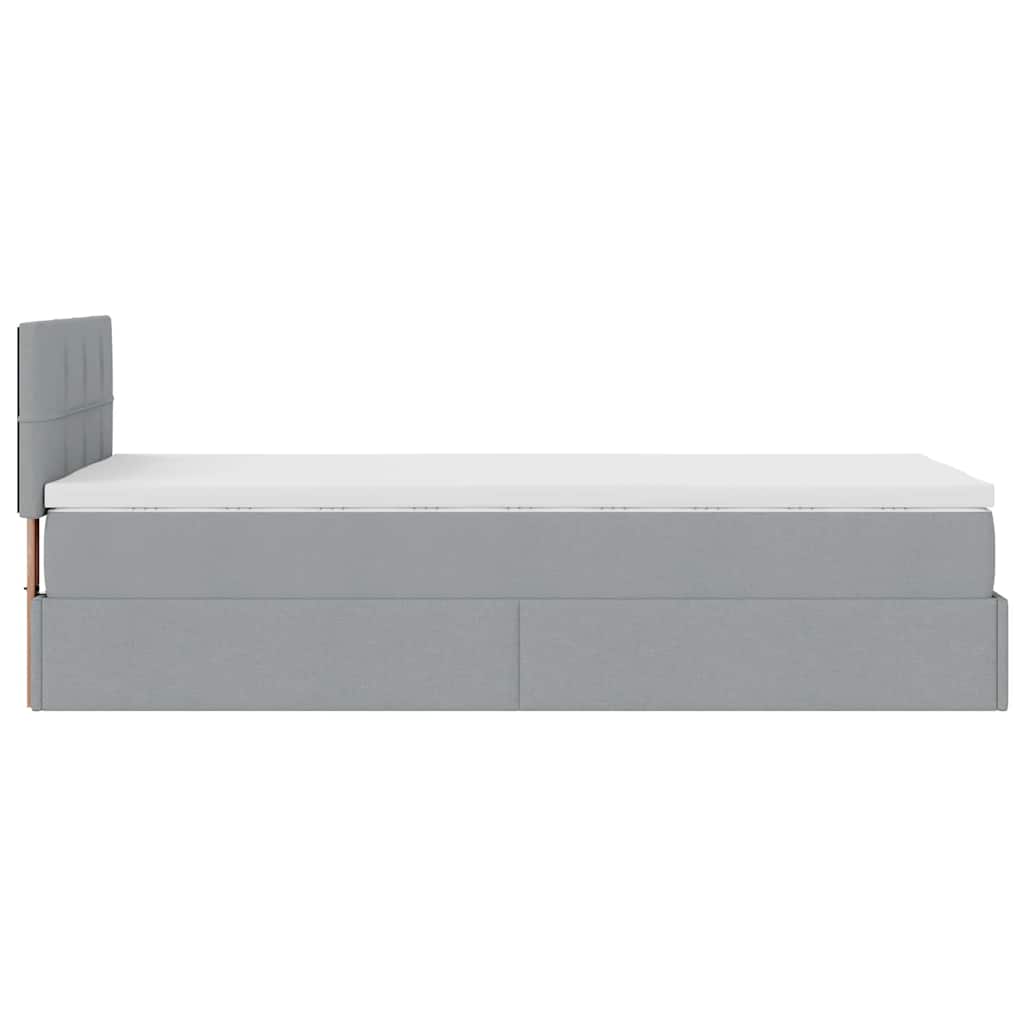 Ottoman bed met matras 90x190cm stof lichtgrijs is nu te koop bij PeponiXL, paradijselijk wonen!