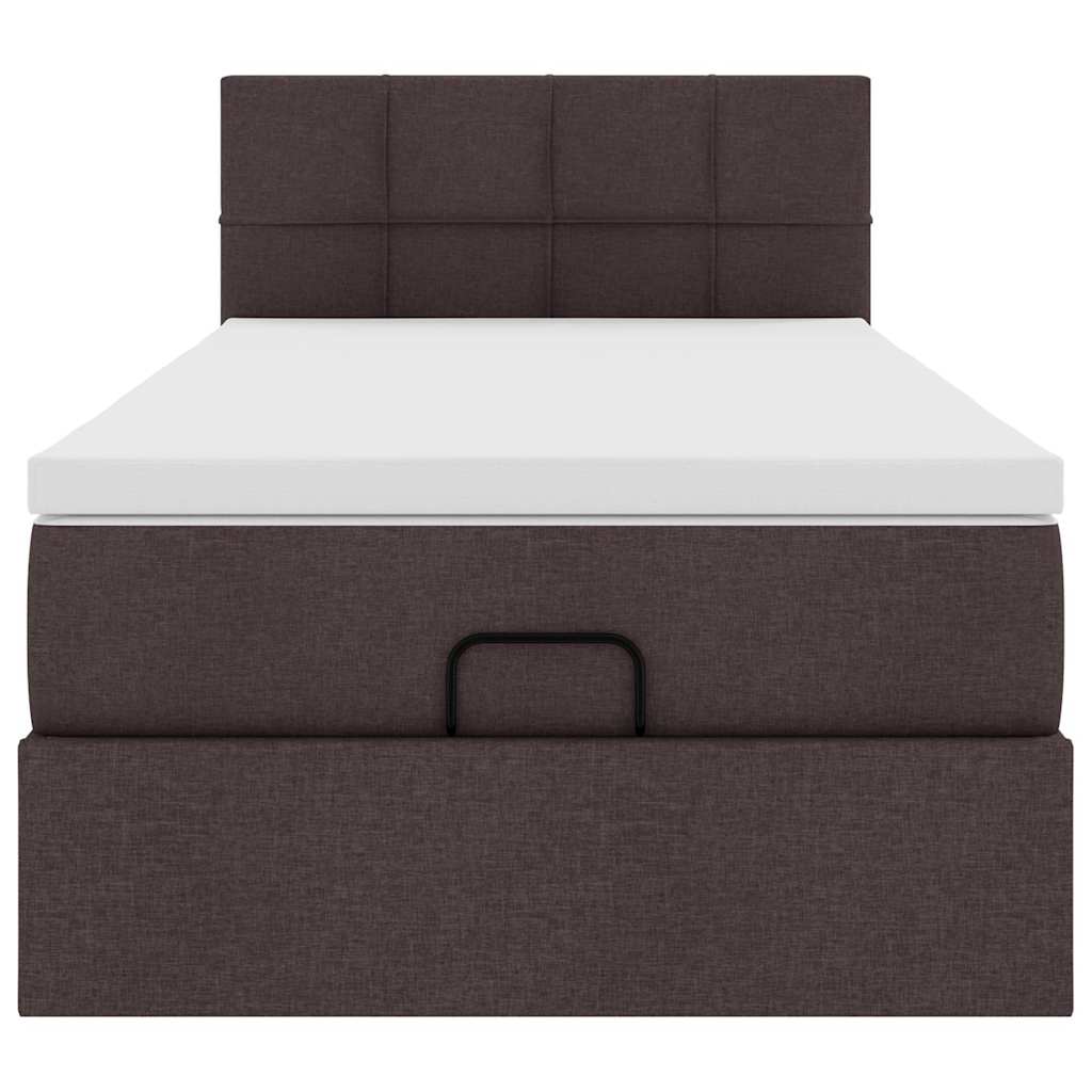 Ottoman bed met matras 90x190cm stof donkerbruin is nu te koop bij PeponiXL, paradijselijk wonen!