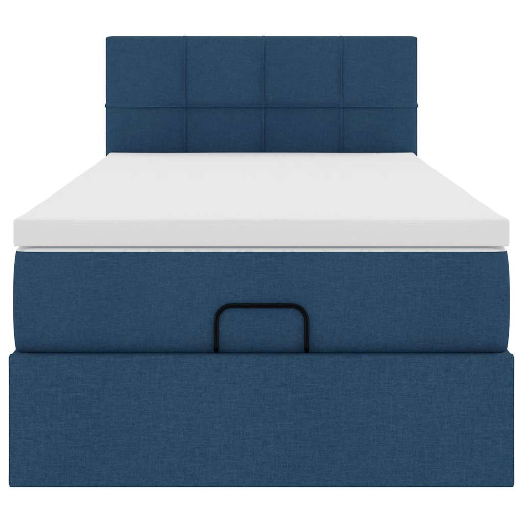 Ottoman bed met matras 90x190cm stof blauw is nu te koop bij PeponiXL, paradijselijk wonen!