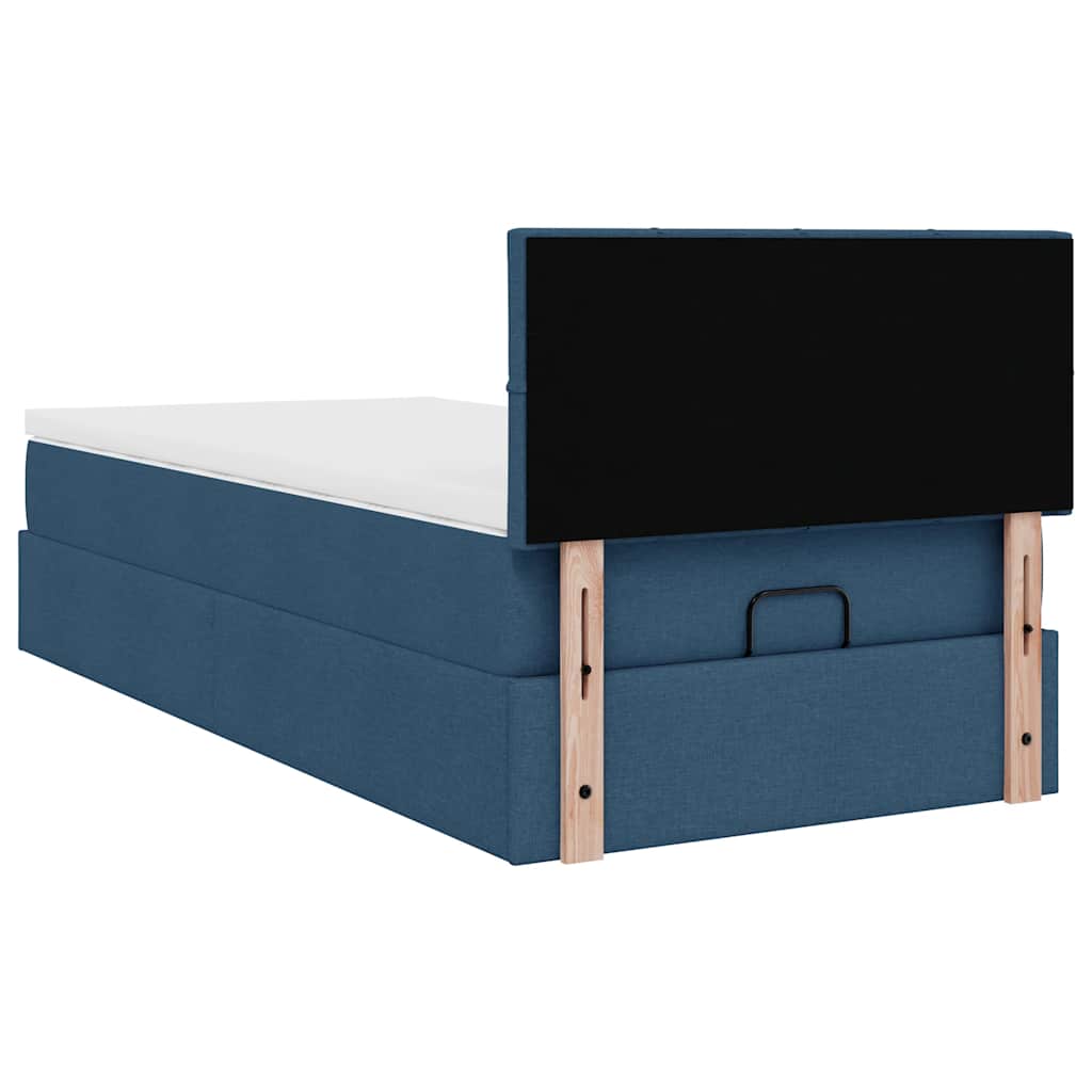 Ottoman bed met matras 90x190cm stof blauw is nu te koop bij PeponiXL, paradijselijk wonen!